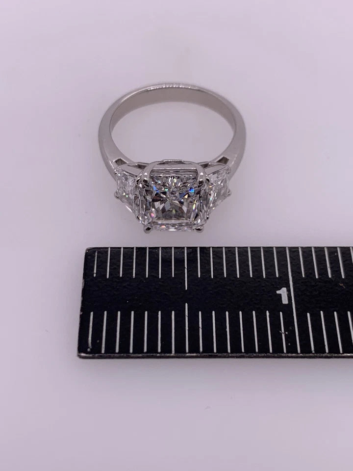GIA Certified 3.57 Carat D SI1 Natural Diamond Modern Platinum Engagement Ring