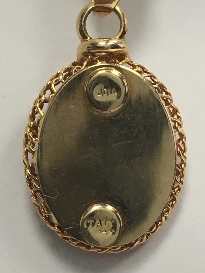 14k 3.94g Gold Pendant Appx 15x11mm Natural Coral Vintage Estate Loose Gem Stone