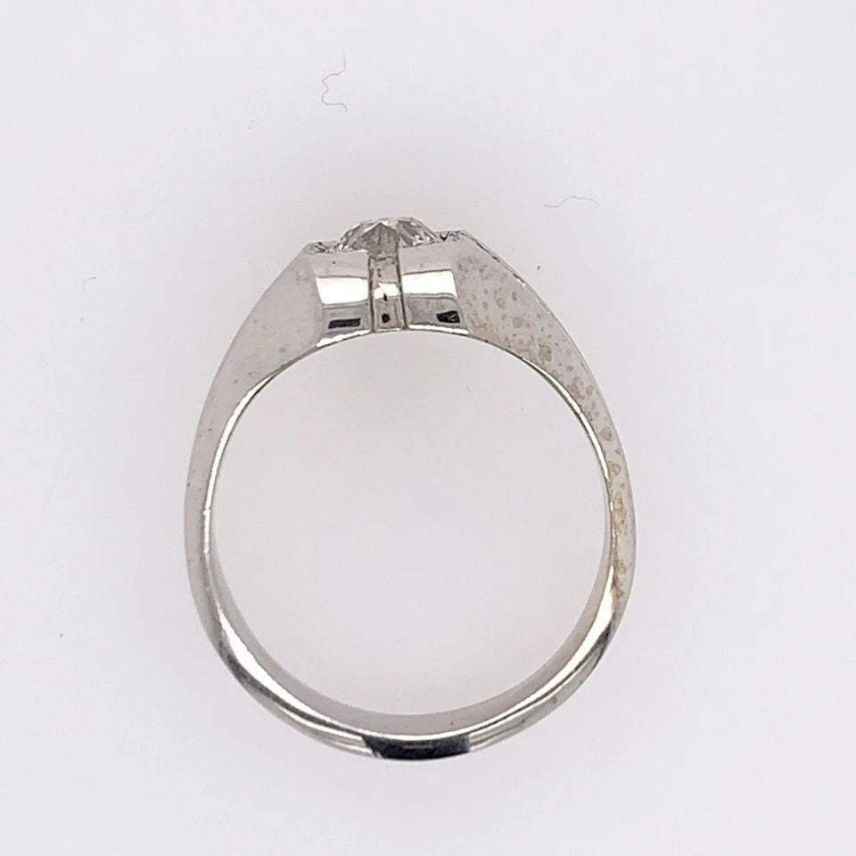 Retro Gold Men's 1.20 Carat Natural Old European G Color Diamond Ring Circa 1960