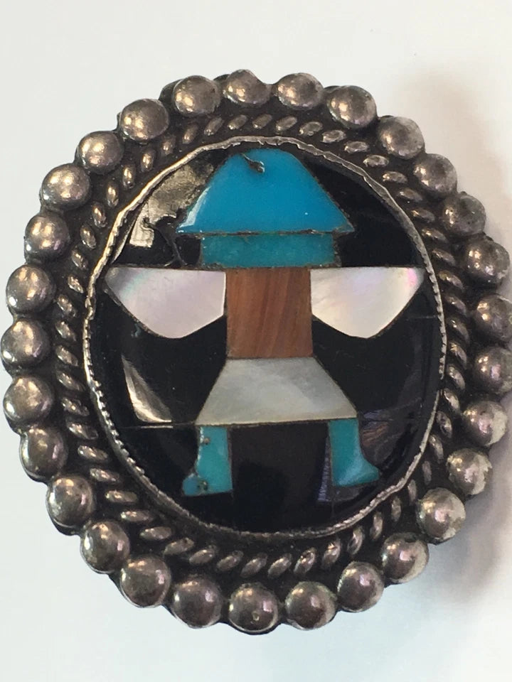 RARE Estate Sterling 925 Silver Native Vintage Earring SET 25.4g Inlay Gem Stone
