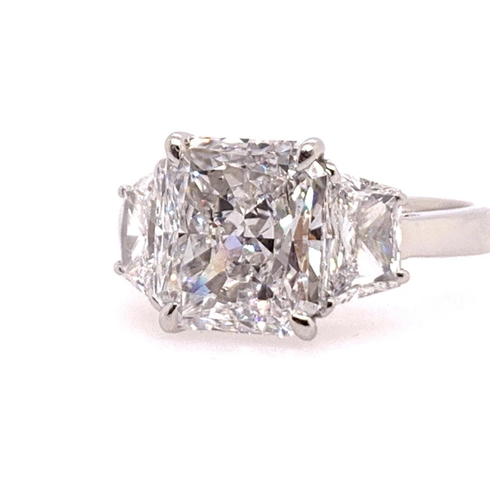 GIA Certified 3.57 Carat D SI1 Natural Diamond Modern Platinum Engagement Ring