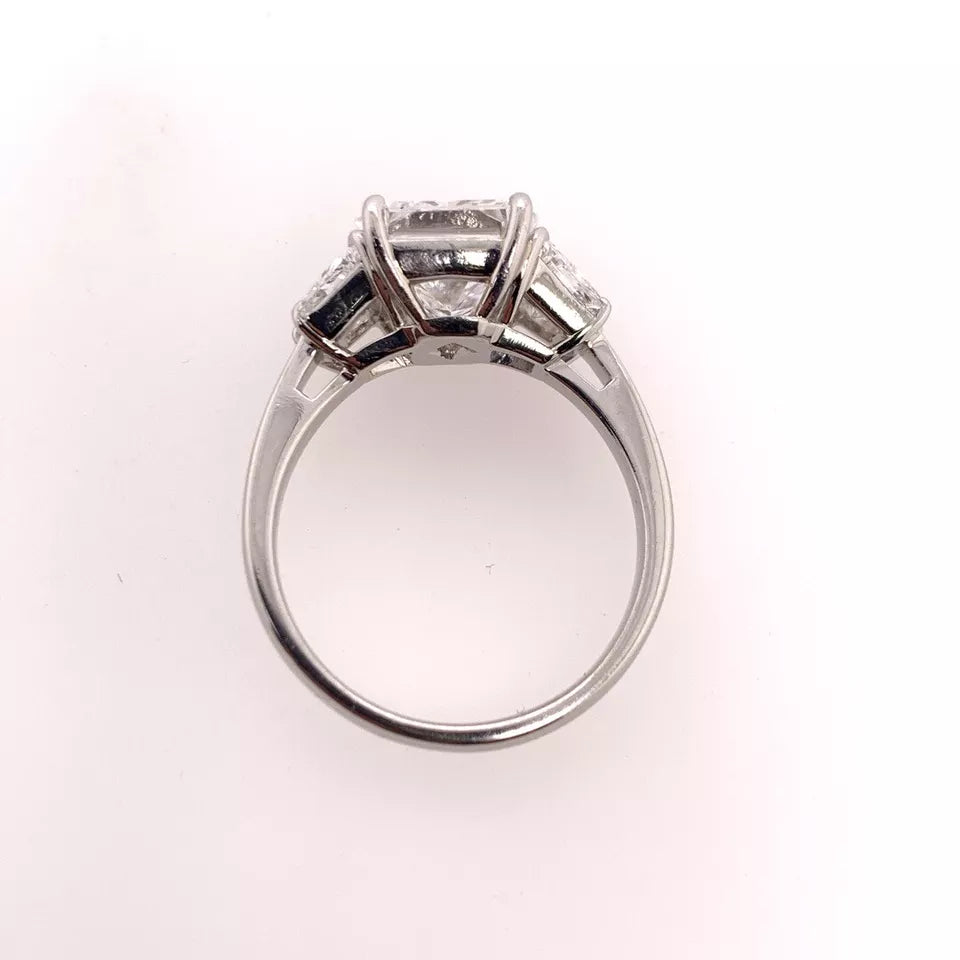 GIA Certified 3.57 Carat D SI1 Natural Diamond Modern Platinum Engagement Ring