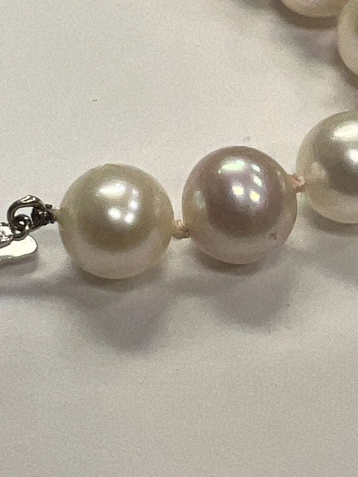 Retro Gold .75 Carat Natural Diamond & 9.5-10mm South Sea Culture Pearl Necklace