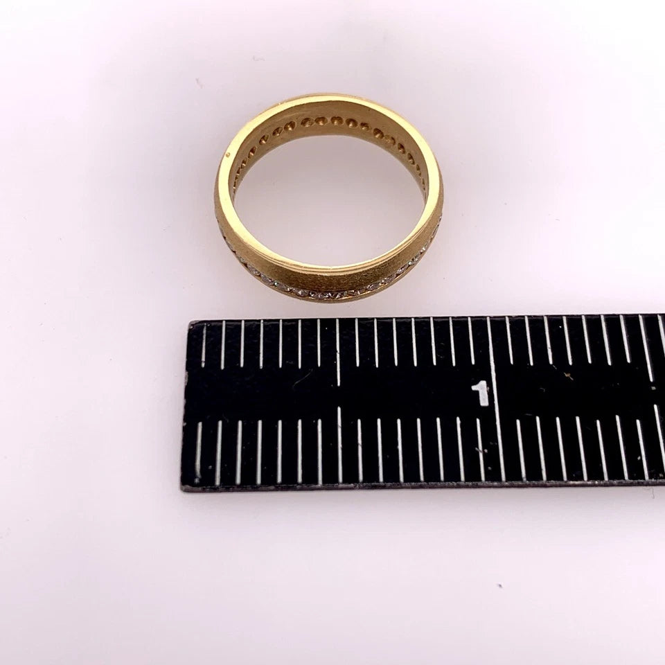 Retro Gold Ring 0.75 Carat Natural Diamond Cocktail Engagement Band Circa 1950