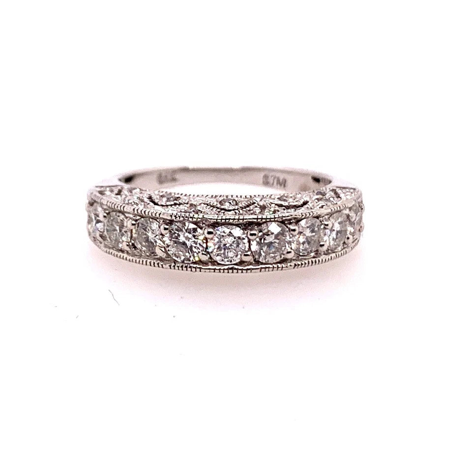 Modern Gold Engagement Band 1.25 Carat Natural Colorless Diamond Cocktail Ring