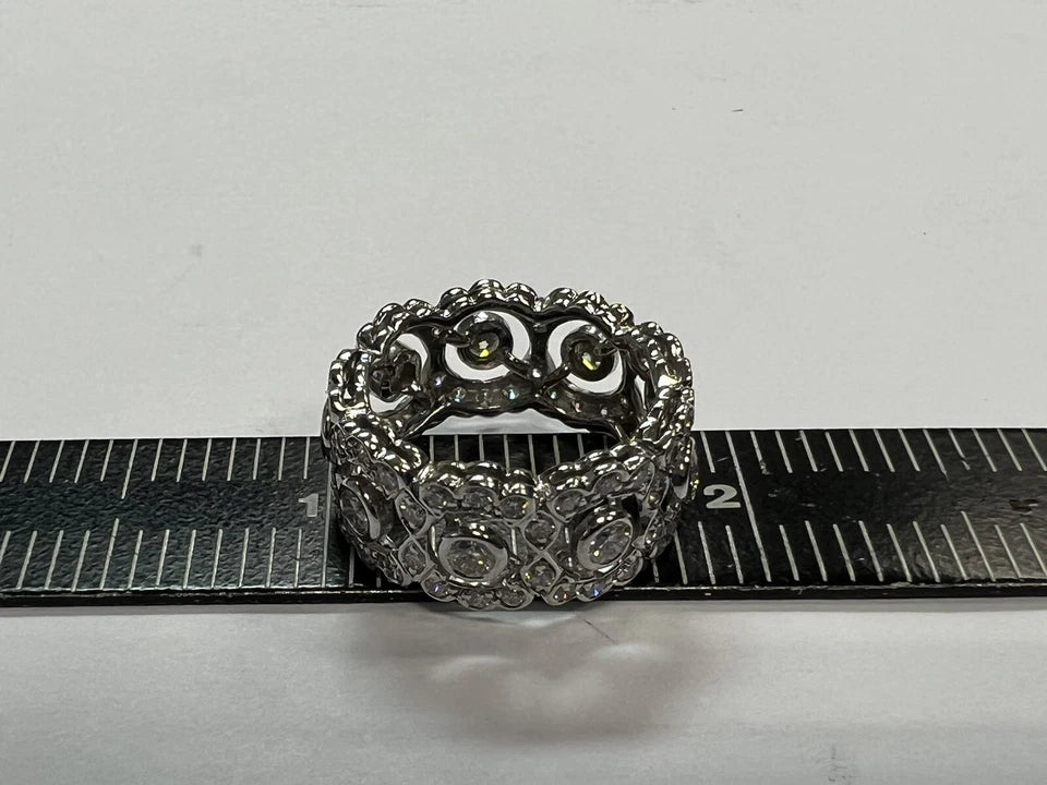 Modern Gold 2.16 Carat Natural Round Brilliant Colorless Diamond Engagement Band