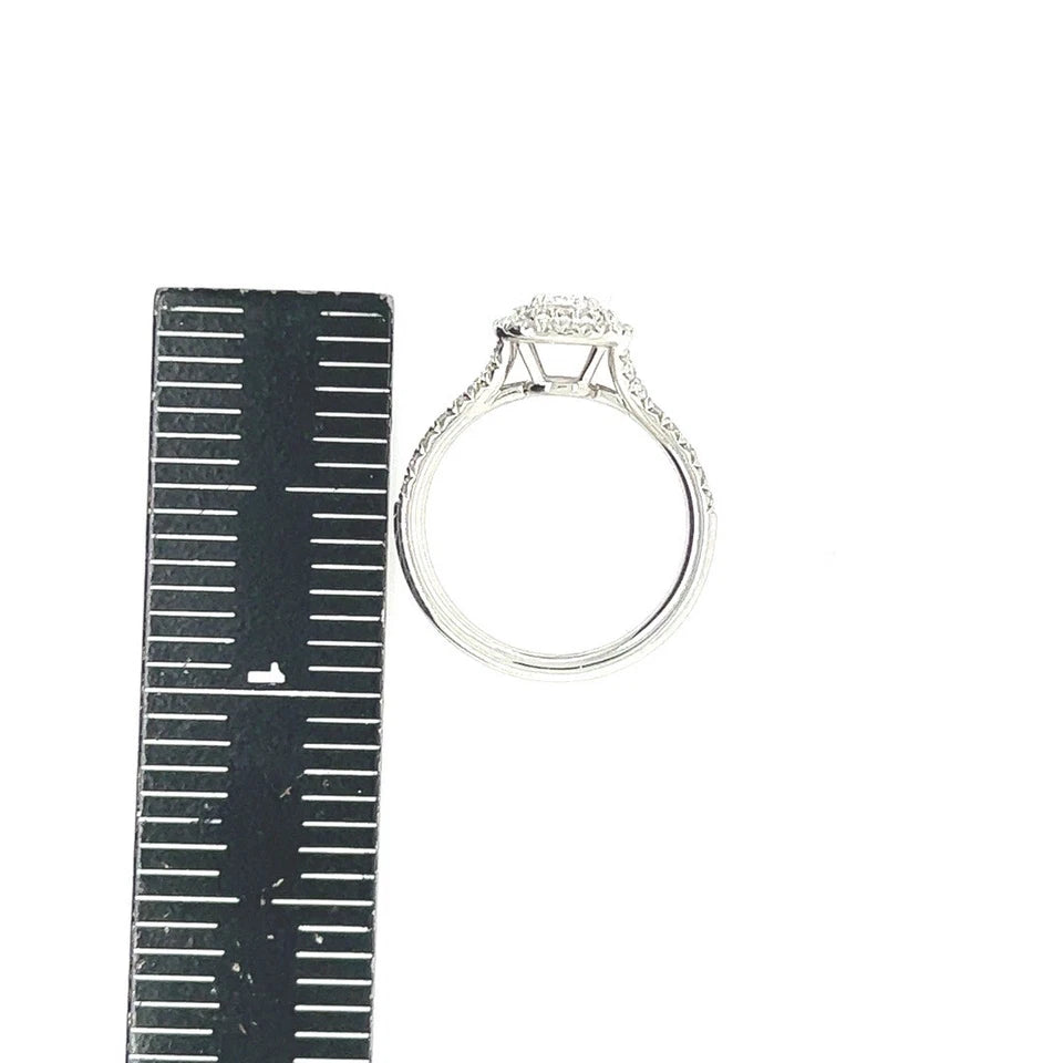 Tiffany & Co Soleste 0.71 Carat Certified D Natural Diamond Engagement Halo Ring