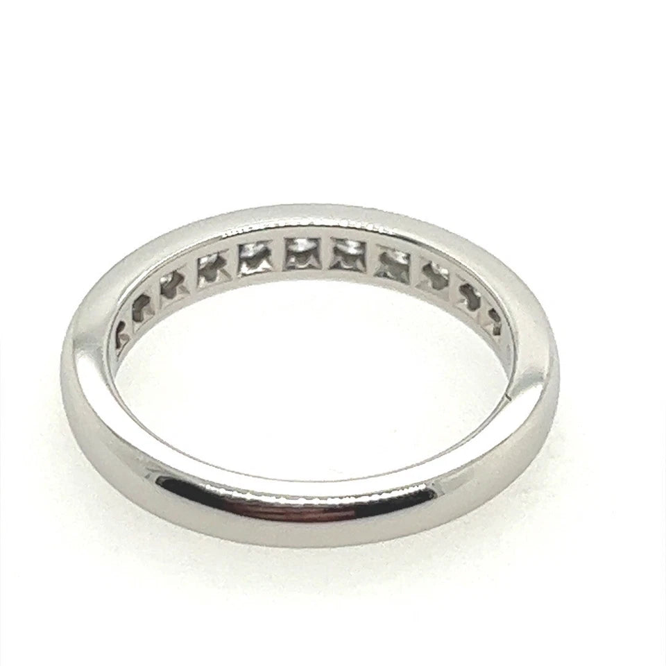 Modern Tiffany & Co Natural .17 Carat Diamond Halfway Platinum Engagement Band