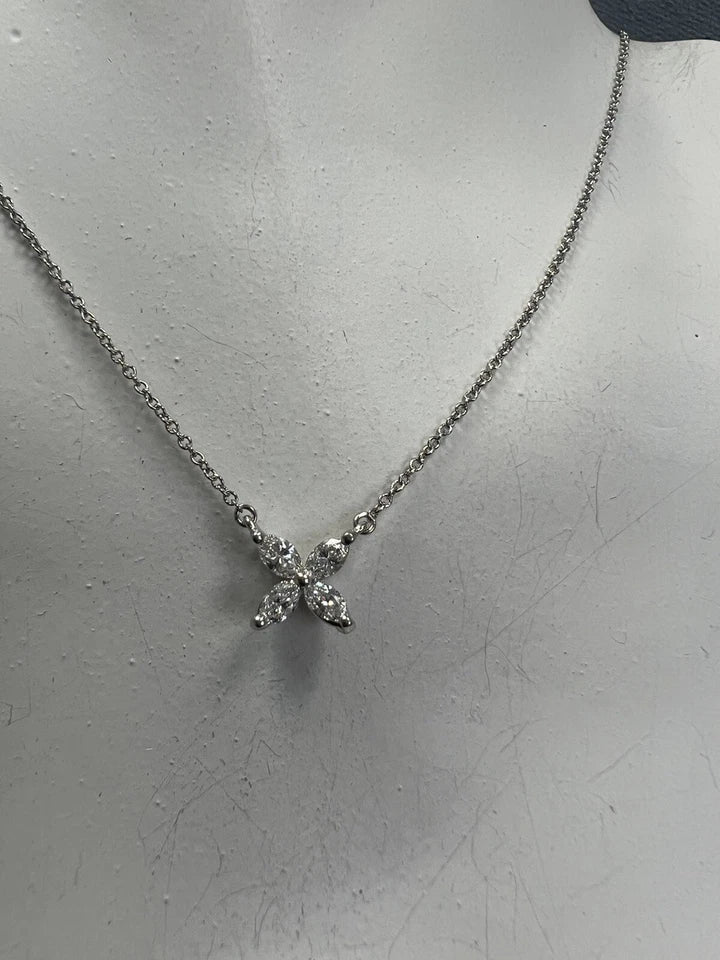 Tiffany & Co Victoria 0.46 Carat Platinum and Natural Marquise Diamond Pendant