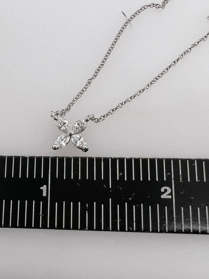 Tiffany & Co Victoria 0.46 Carat Platinum and Natural Marquise Diamond Pendant