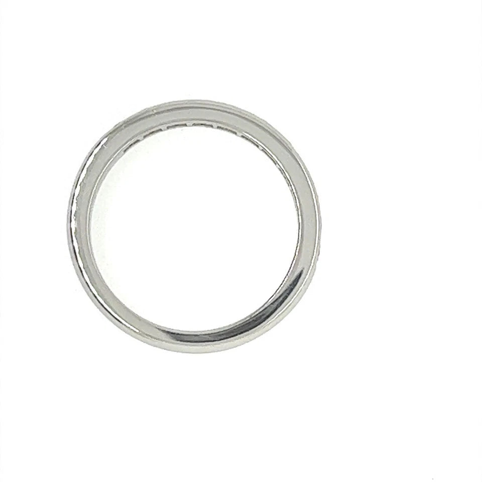 Modern Tiffany & Co Natural .17 Carat Diamond Halfway Platinum Engagement Band