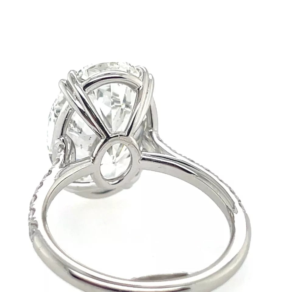 GIA Certified 9.01 Carat Natural Oval Brilliant G Color Diamond Engagement Ring