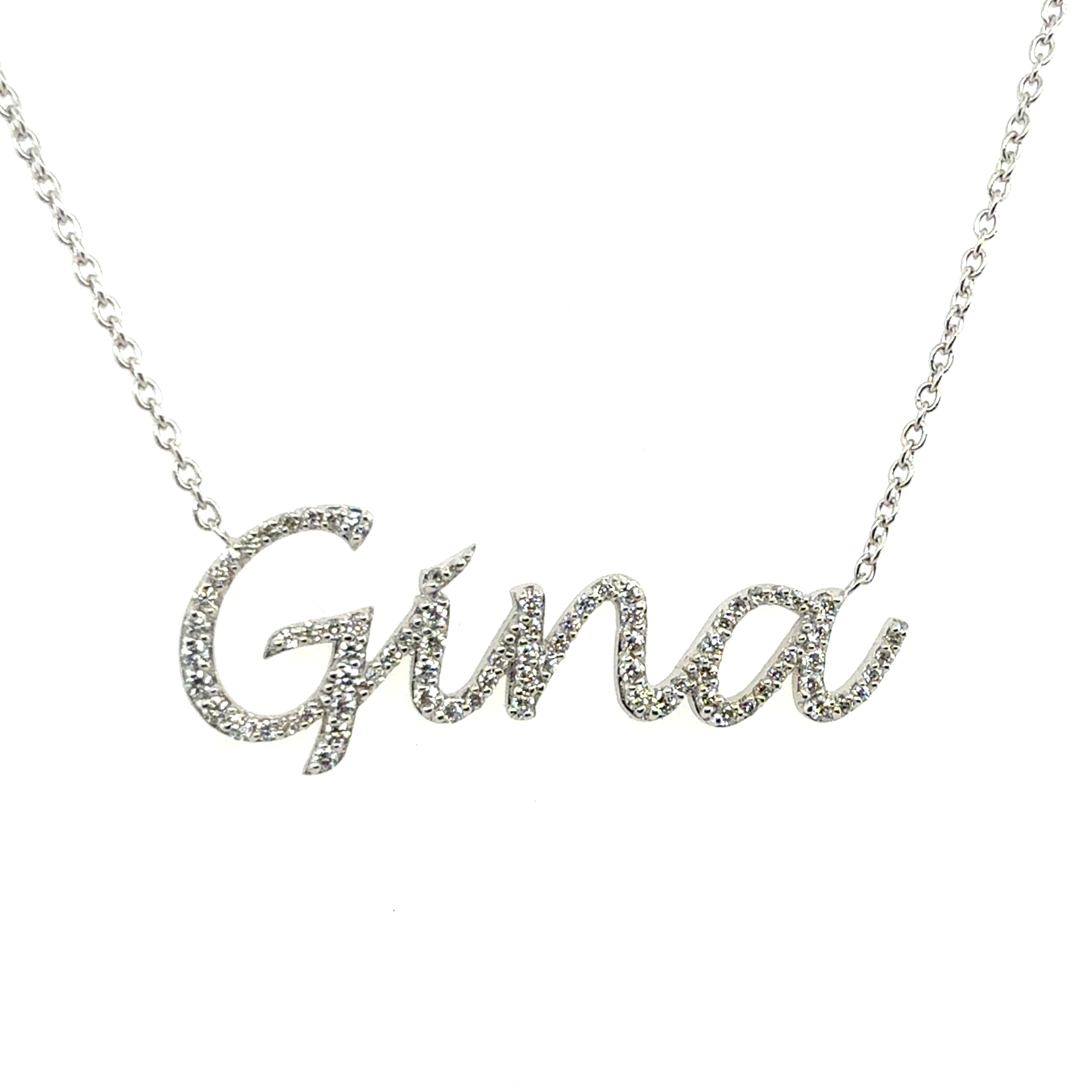 Modern White Gold 0.5 CARAT Natural Diamond “GINA” Pendant Necklace