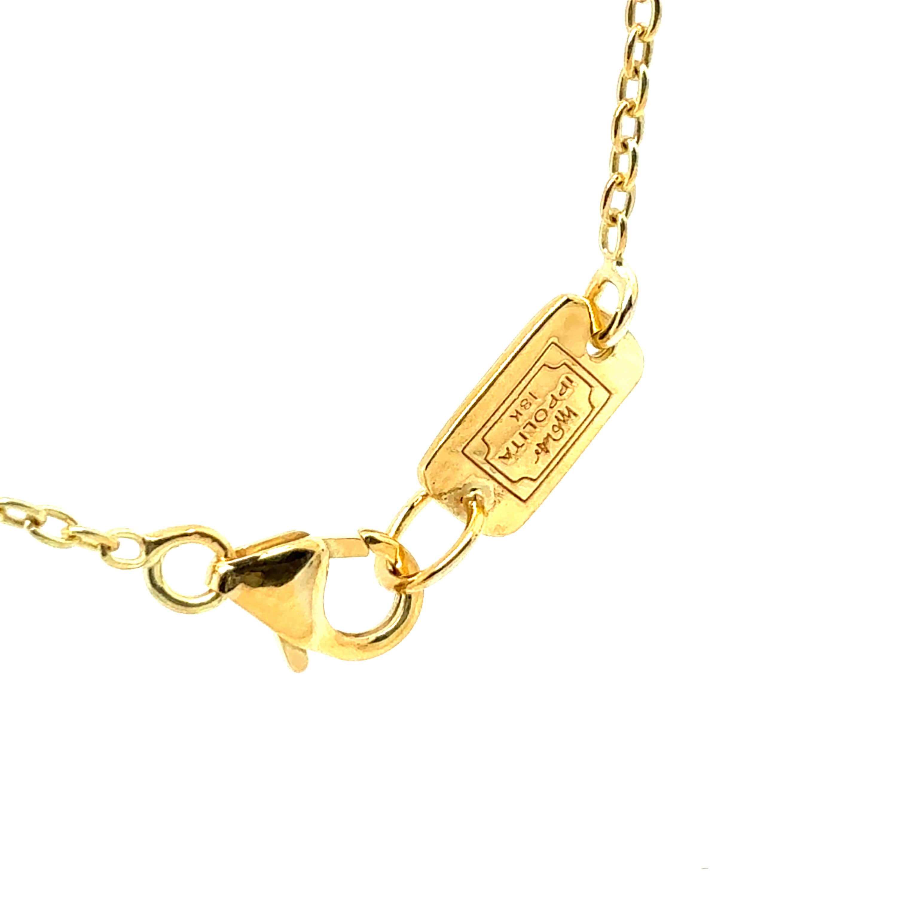 Original Ippolita Classico Yellow Gold Hammered Pinball Necklace