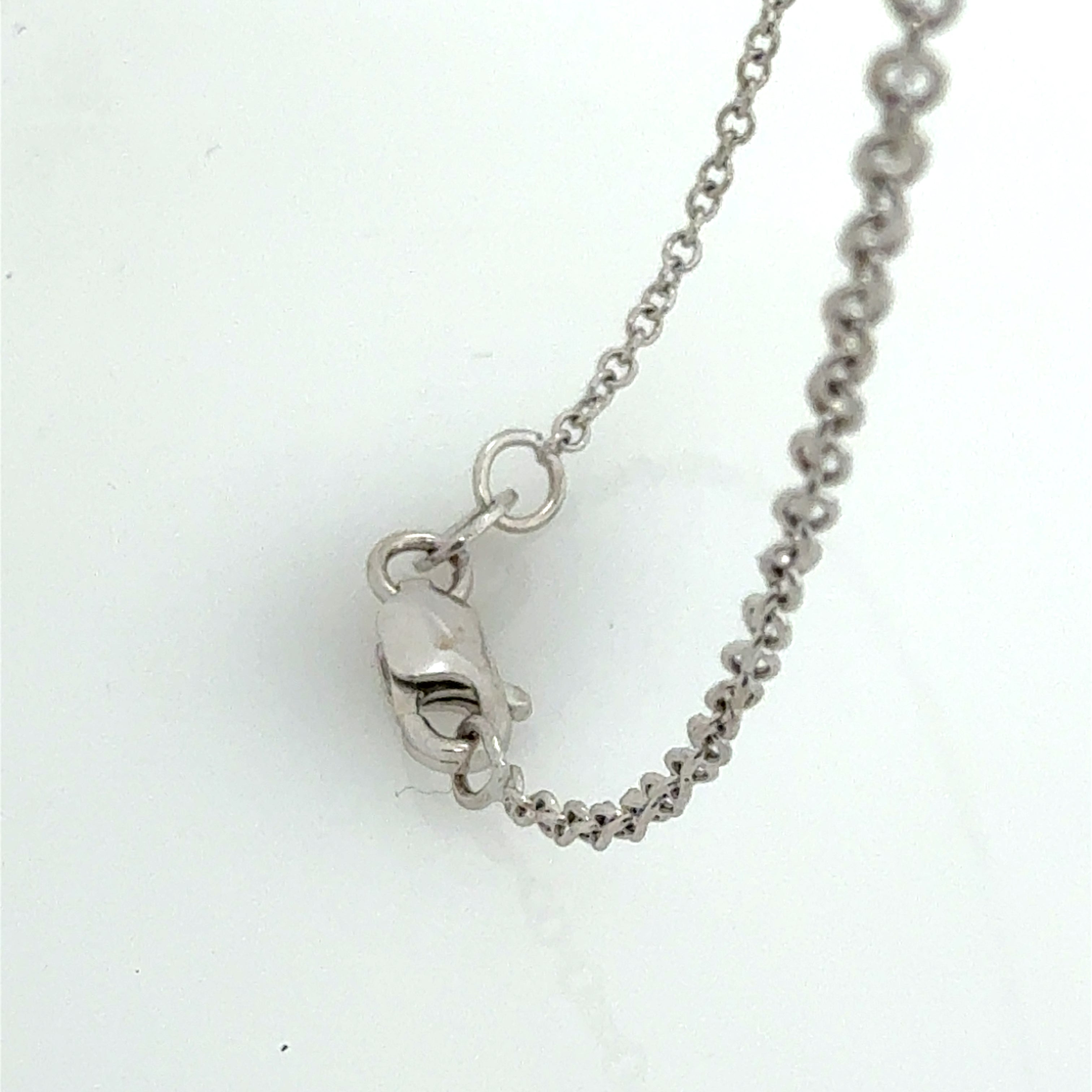 Modern White Gold 0.70 CARAT Natural Round Diamond BEZEL Set Necklace