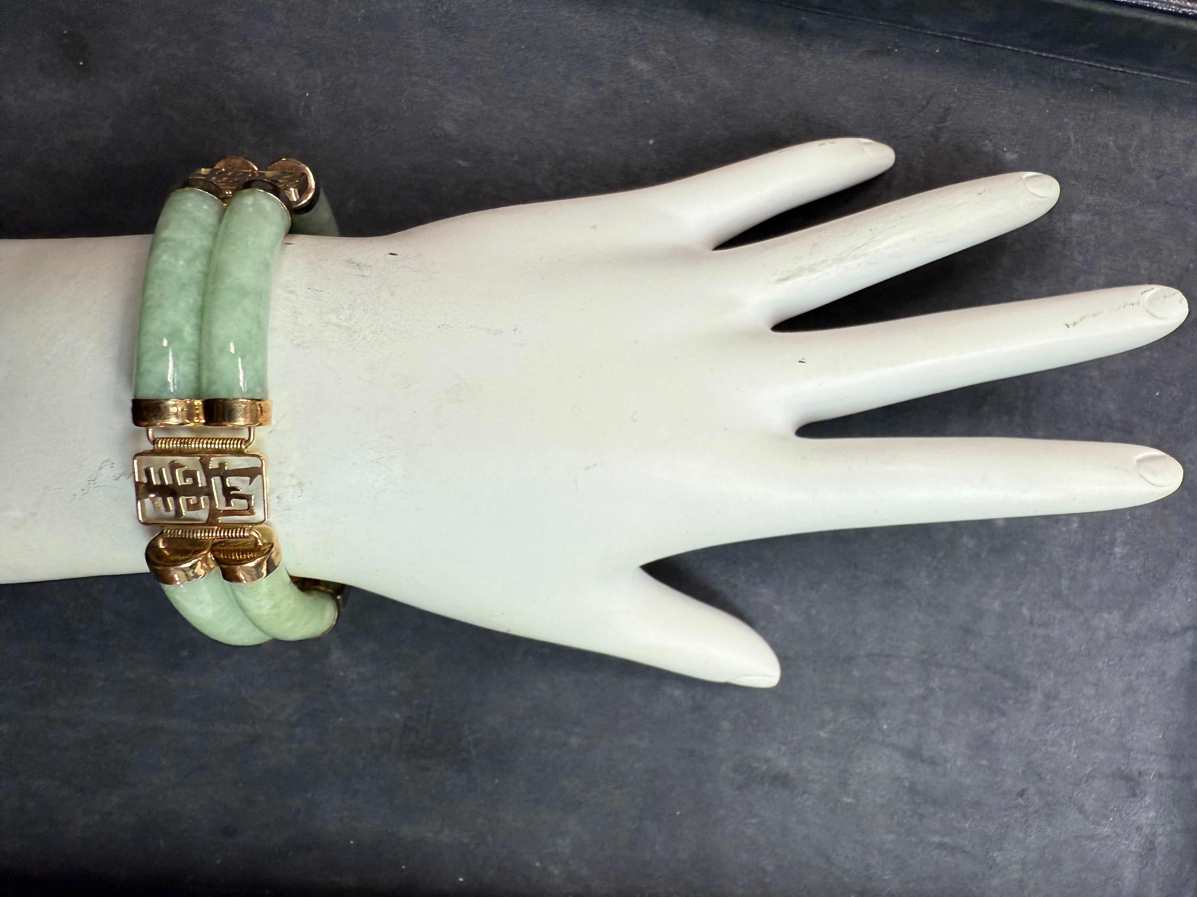 Antique Chinese Jade Bracelet 7.25 Inch Length Weighing 40 Grams