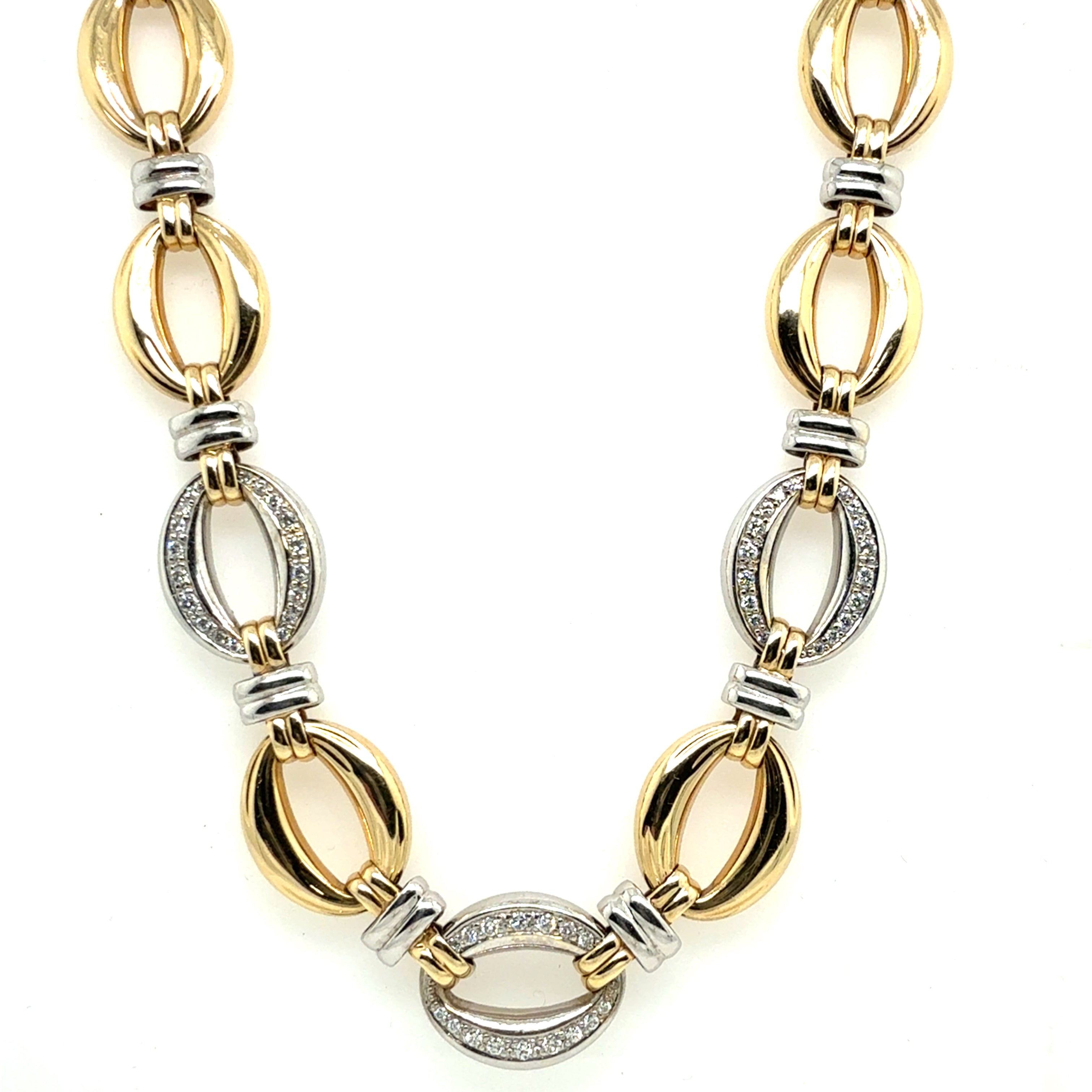 Retro Gold Natural 0.65 Carat Diamond Statement Necklace by CHIAMPESAN Italy