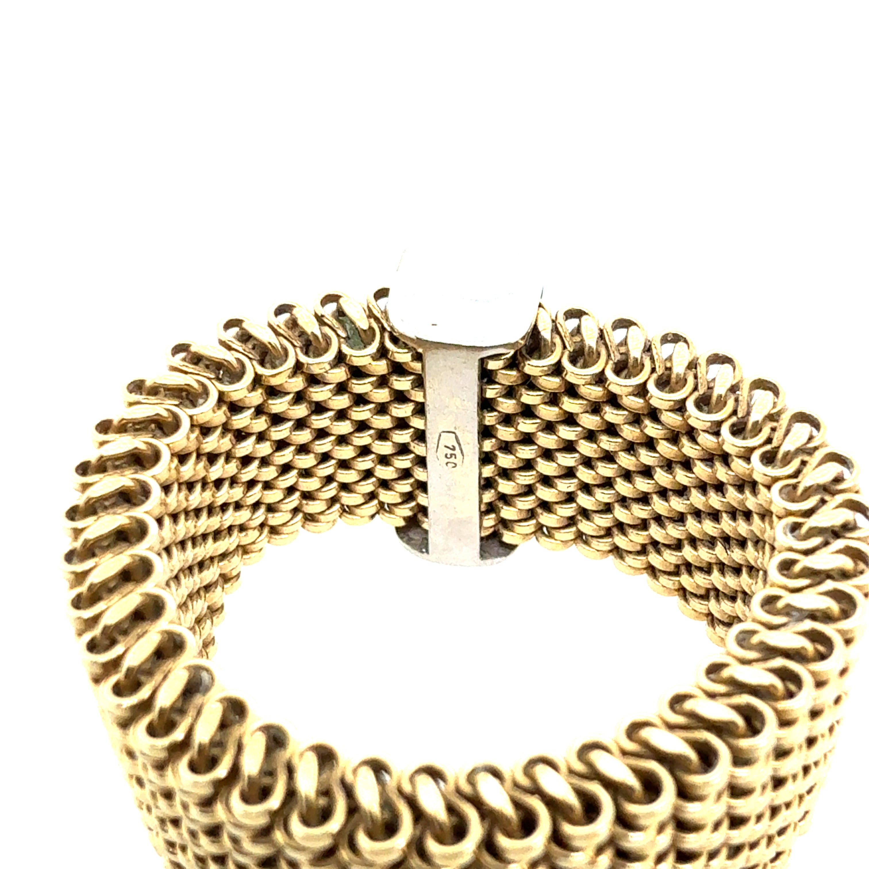 Retro Yellow Gold Flexible Natural Diamond Band Ring Circa 1980