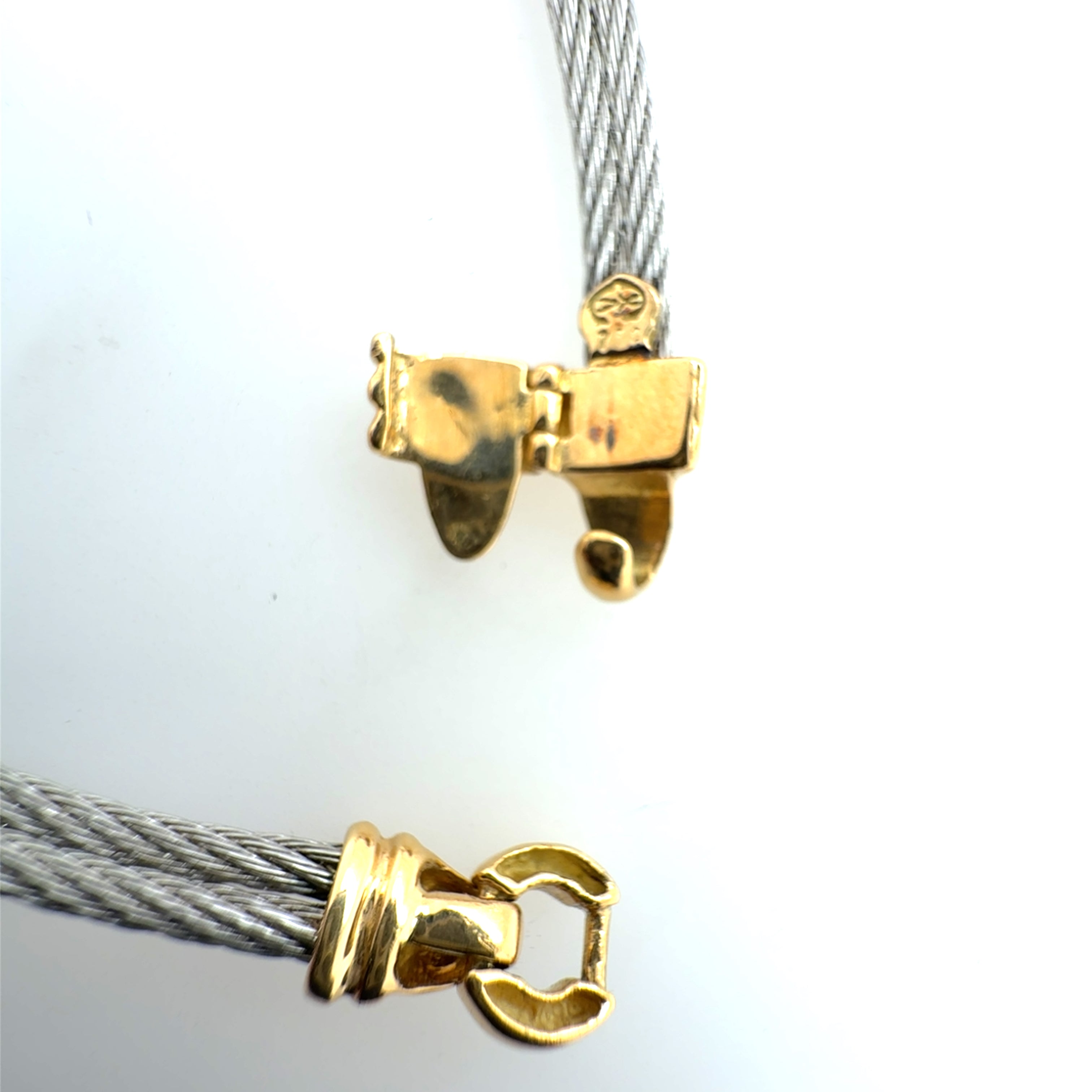 Retro Gold & Steel 0.6 Carat Natural Diamond Statement Necklace Circa 1985