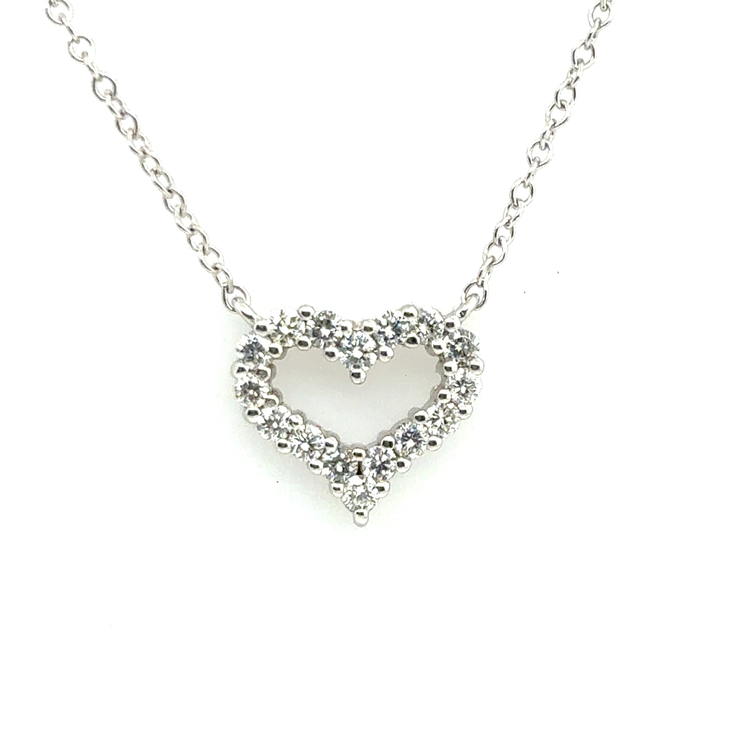 Modern Platinum 0.50 CARAT Natural Diamond Heart Pendant Necklace