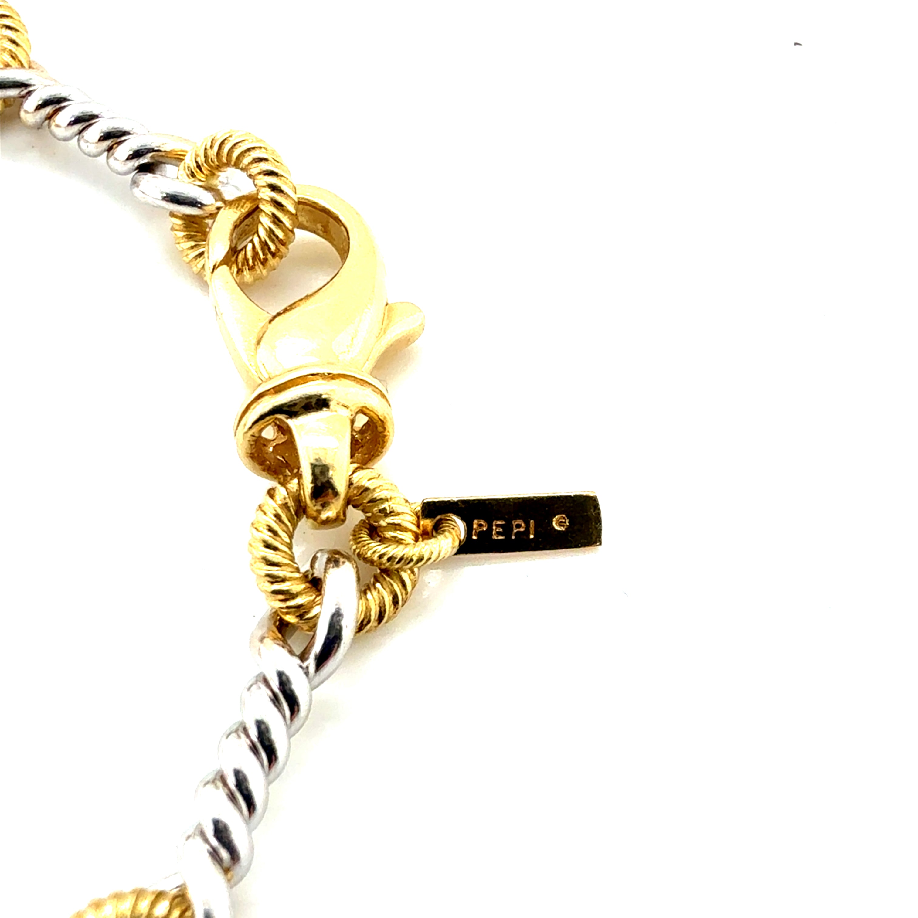 Retro Platinum and Yellow Gold 0.70 Carat Natural Diamond Bracelet by Pepi