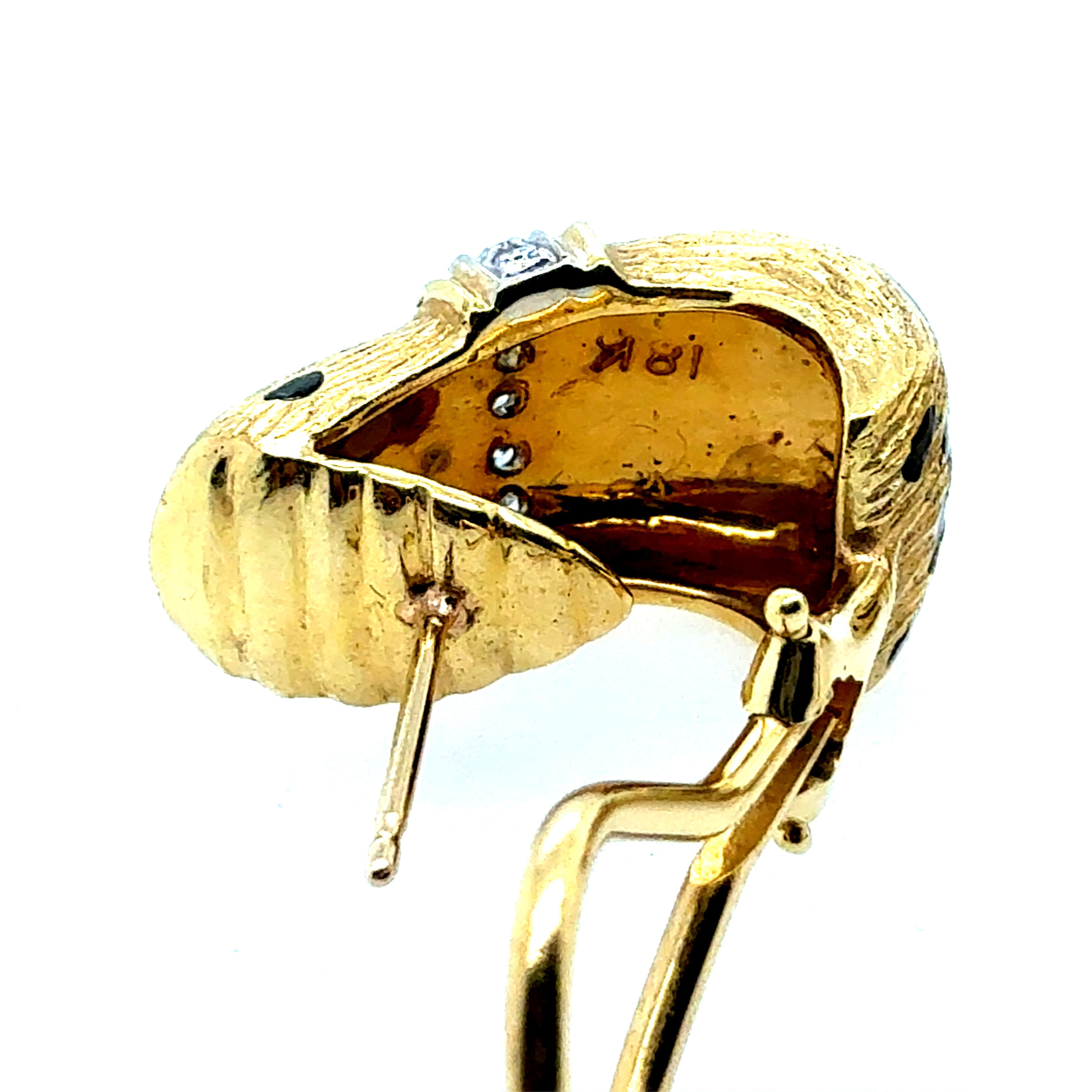 Retro Gold Cheetah Natural Diamond Statement Earrings by Scully & Scully