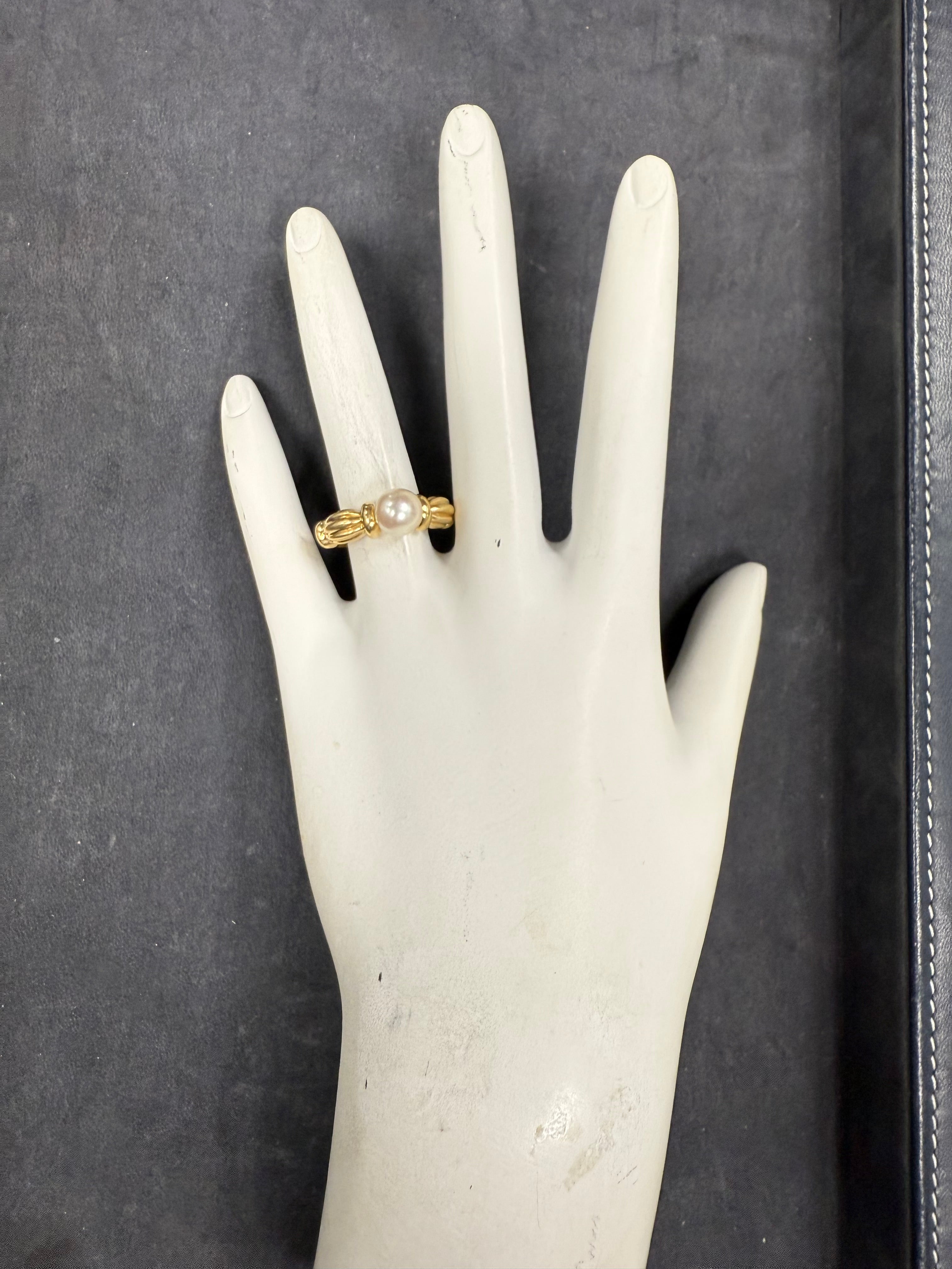 Retro Yellow Gold 7 mm South Sea Cultured Pearl Statement Ring Circa 1980