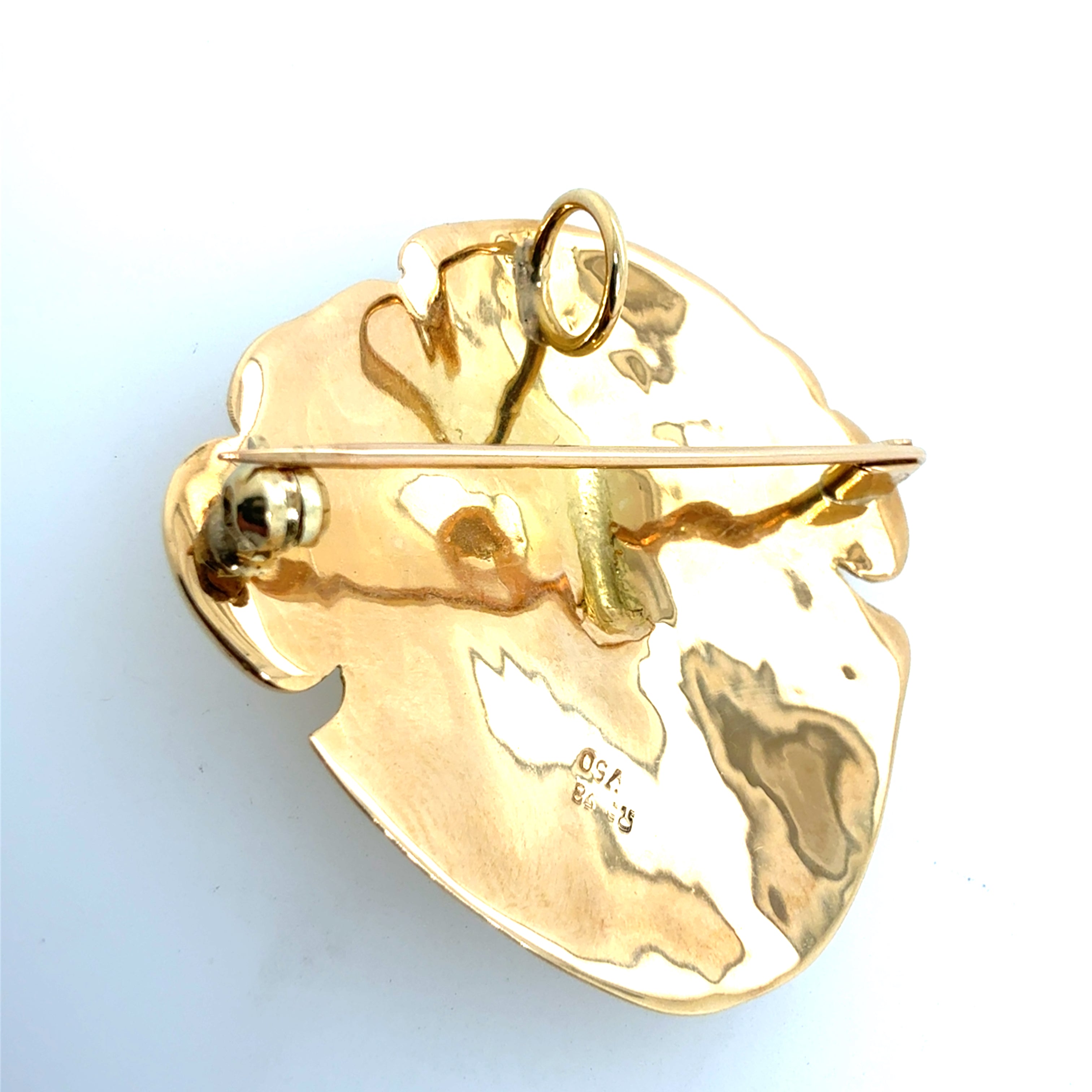 Retro 18K Yellow Gold Greek Agamemnon Pendant & Pin Circa 1980