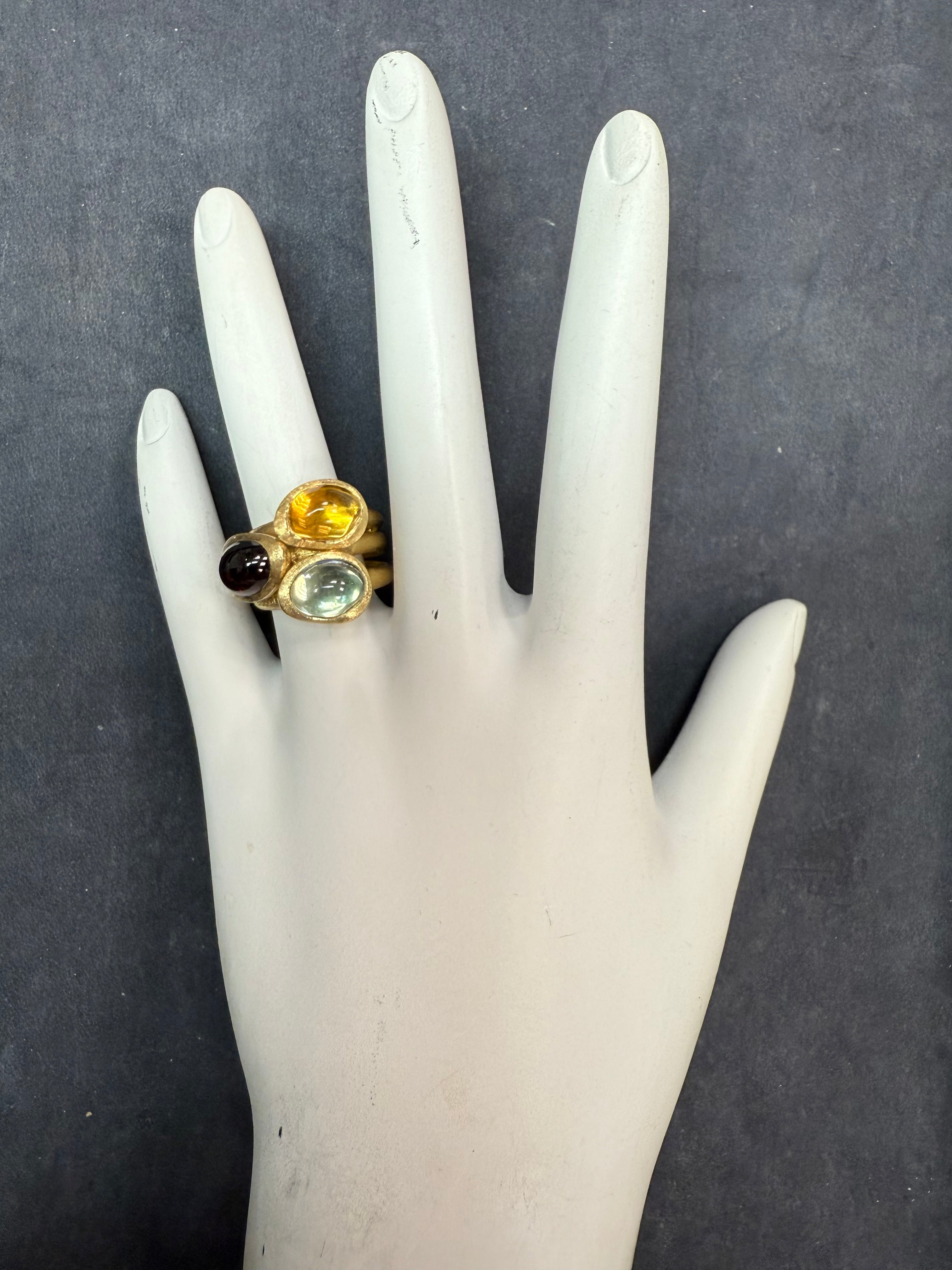 Modern Gold Italian Cabochon Statement Ring by Marco Bicego