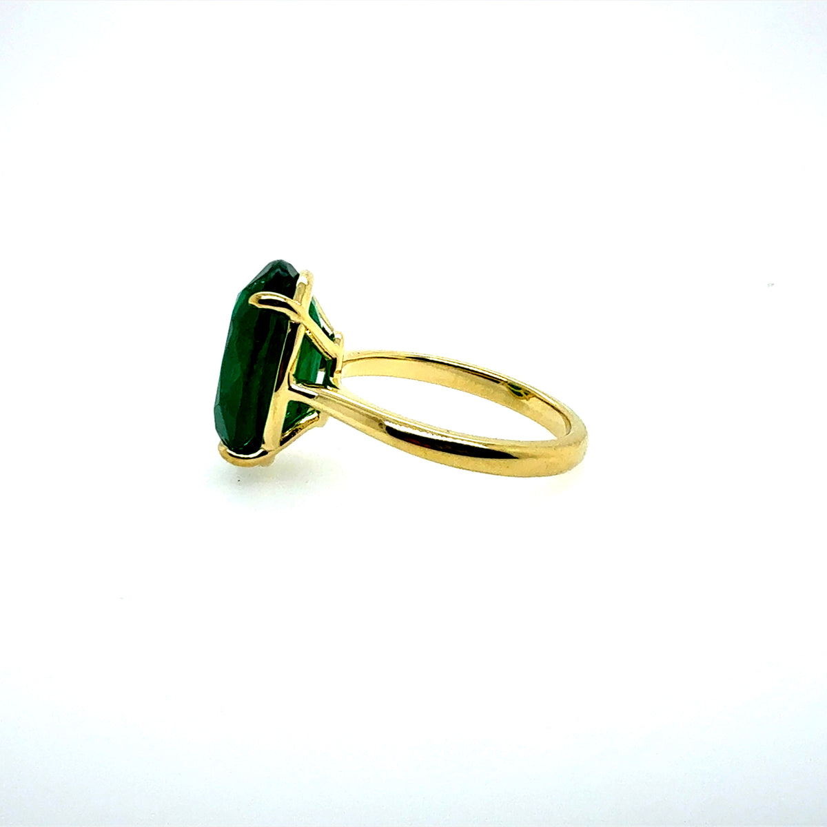Modern Gold GIA Certified 6.53 Carat Natural Oval Zambian Green Emerald Ring