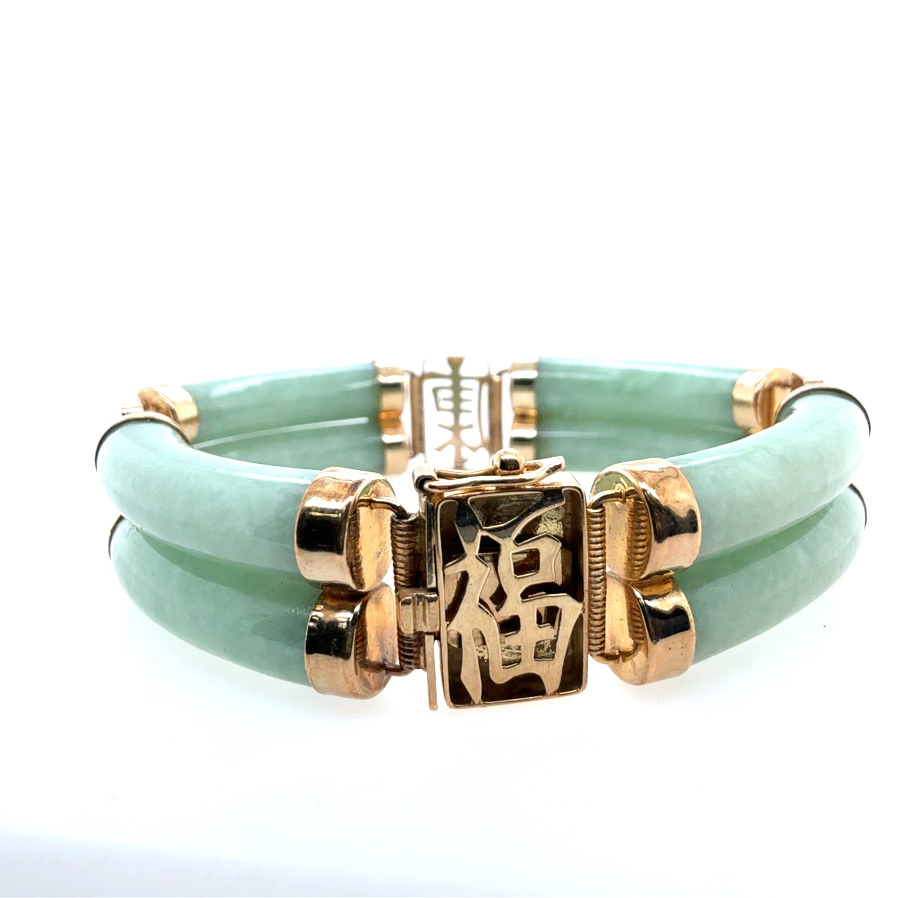 Antique Chinese Jade Bracelet 7.25 Inch Length Weighing 40 Grams