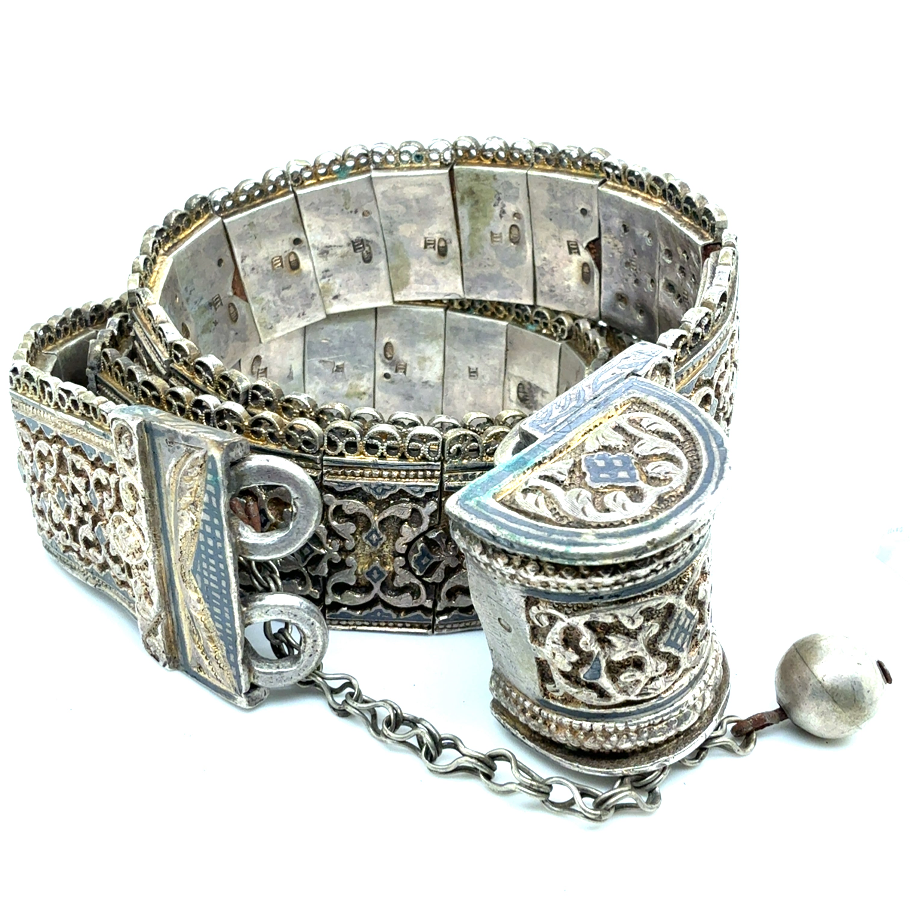 Antique Ceremonial Silver Belt (535 Gram) from the Caucasus Circa 1900