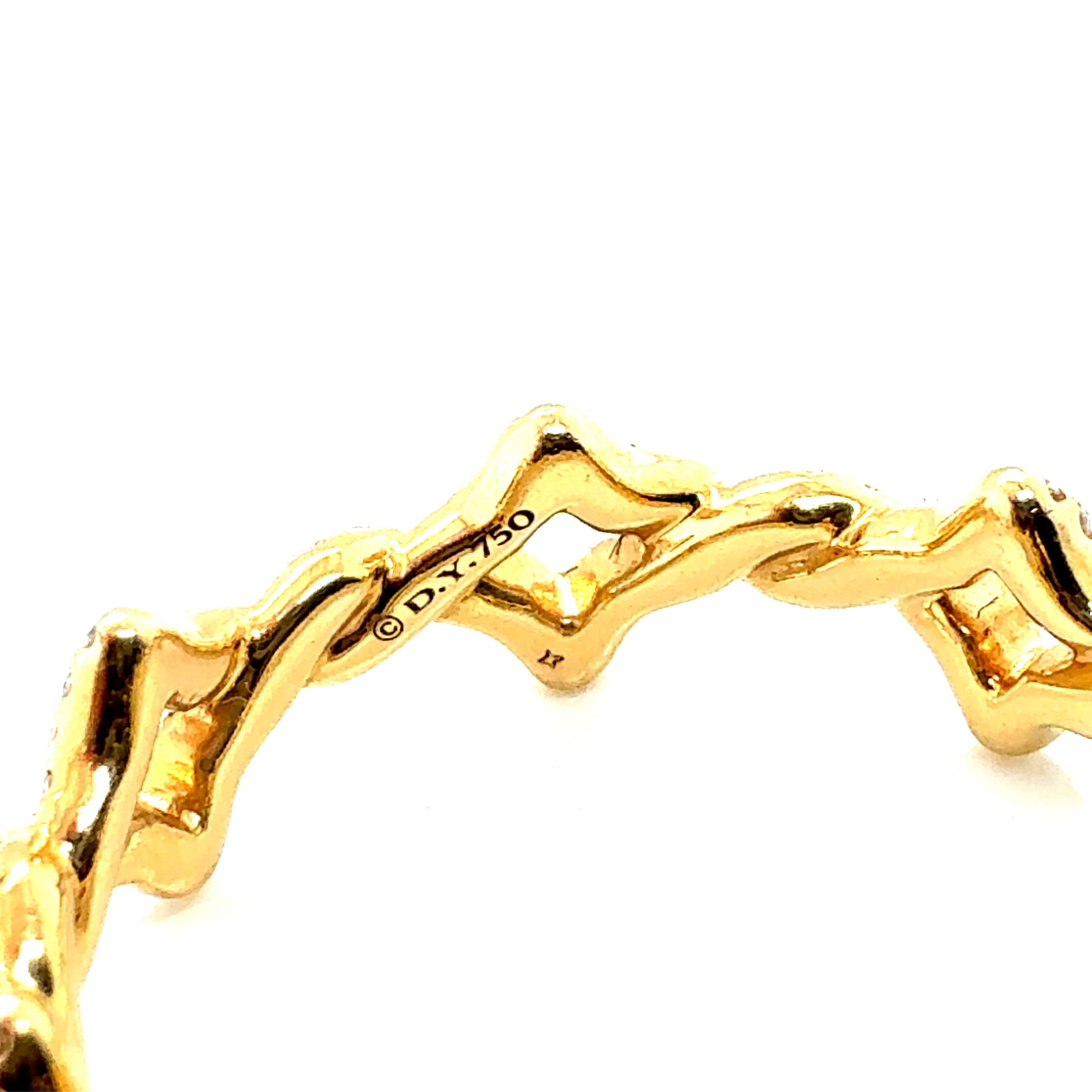 David Yurman Yellow Gold Natural Diamond Venetian Quatrefoil Band