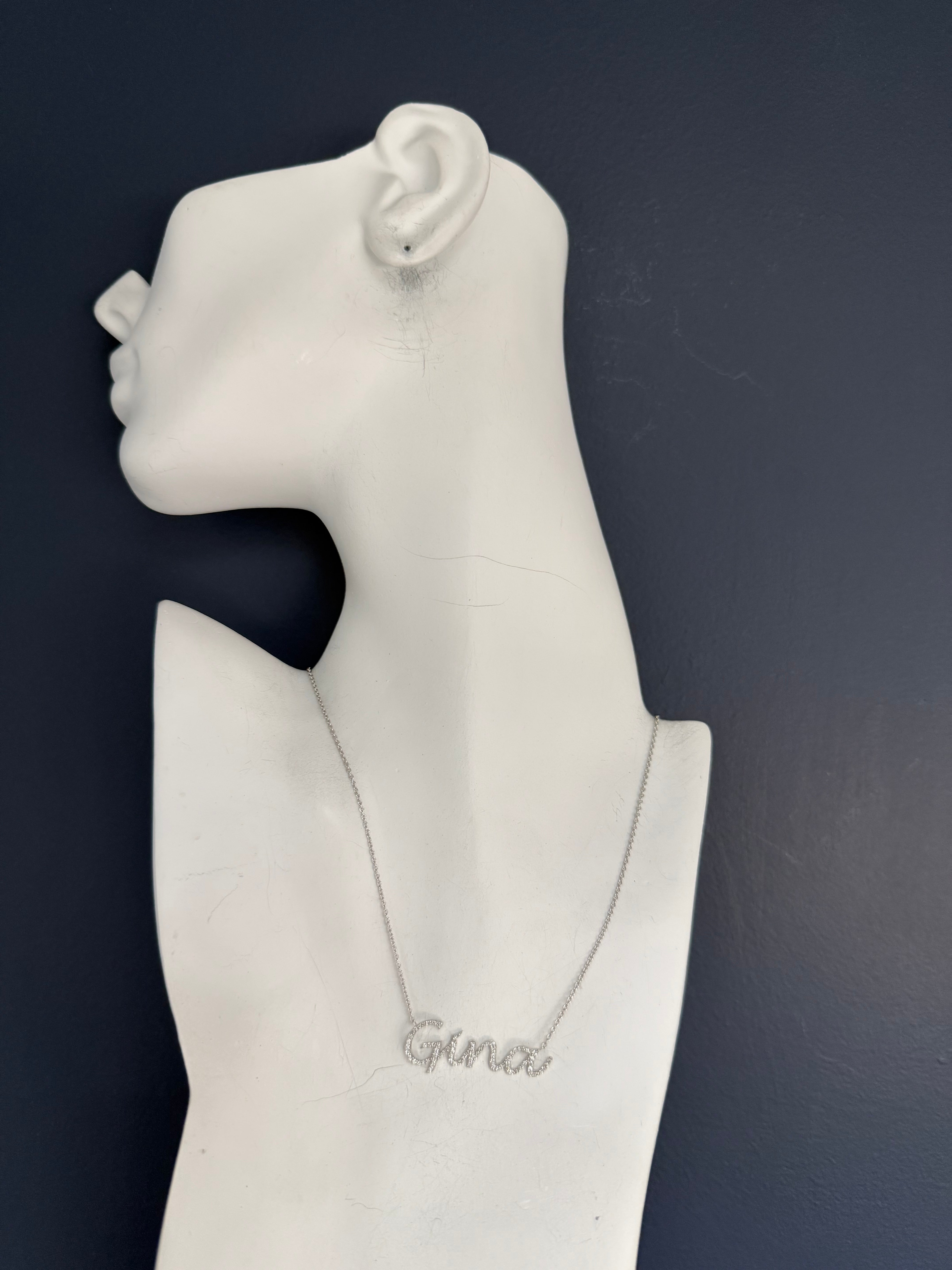 Modern White Gold 0.5 CARAT Natural Diamond “GINA” Pendant Necklace