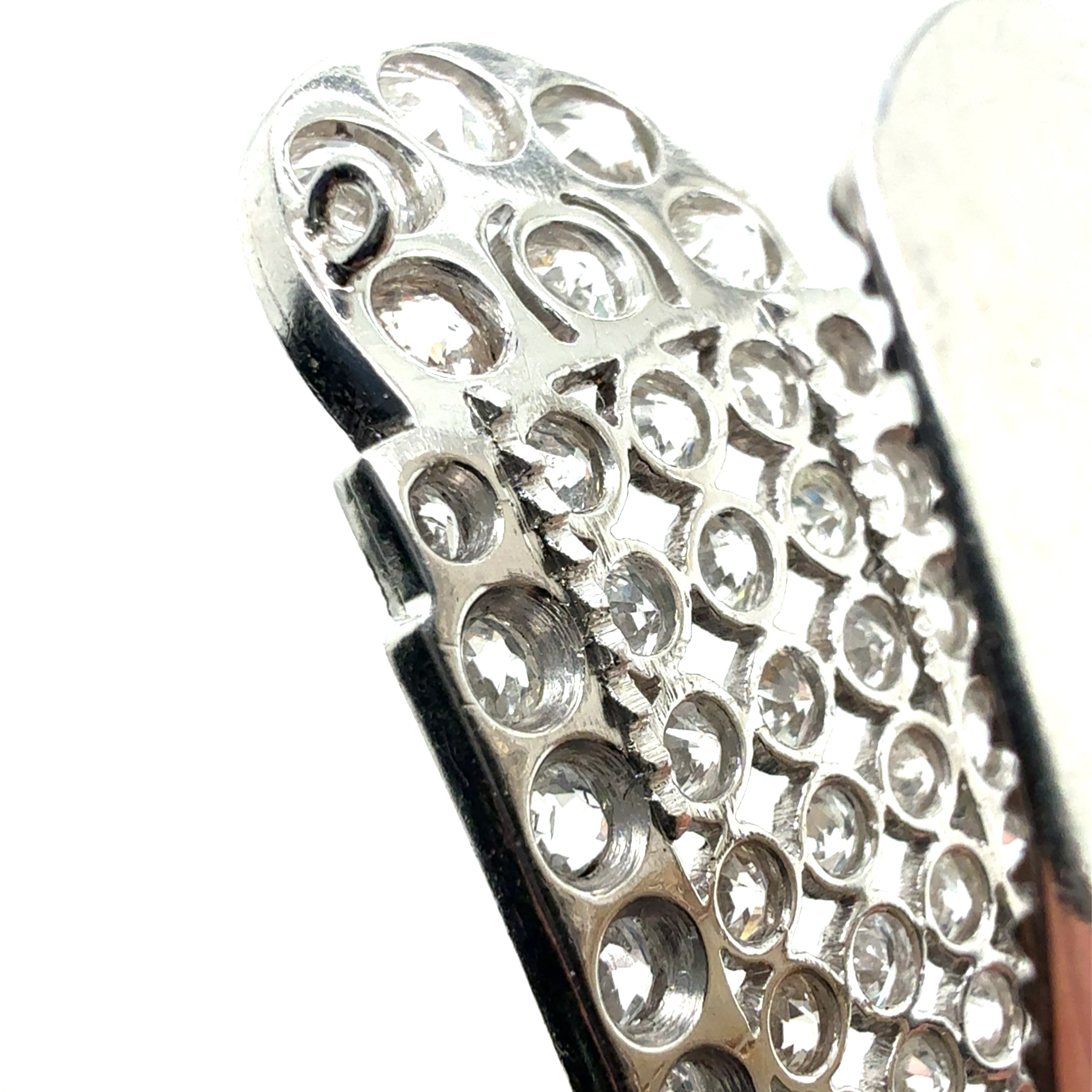 Retro Platinum 5 Carat Old Mine Natural Diamond Tie & Hair Pin Circa 1940