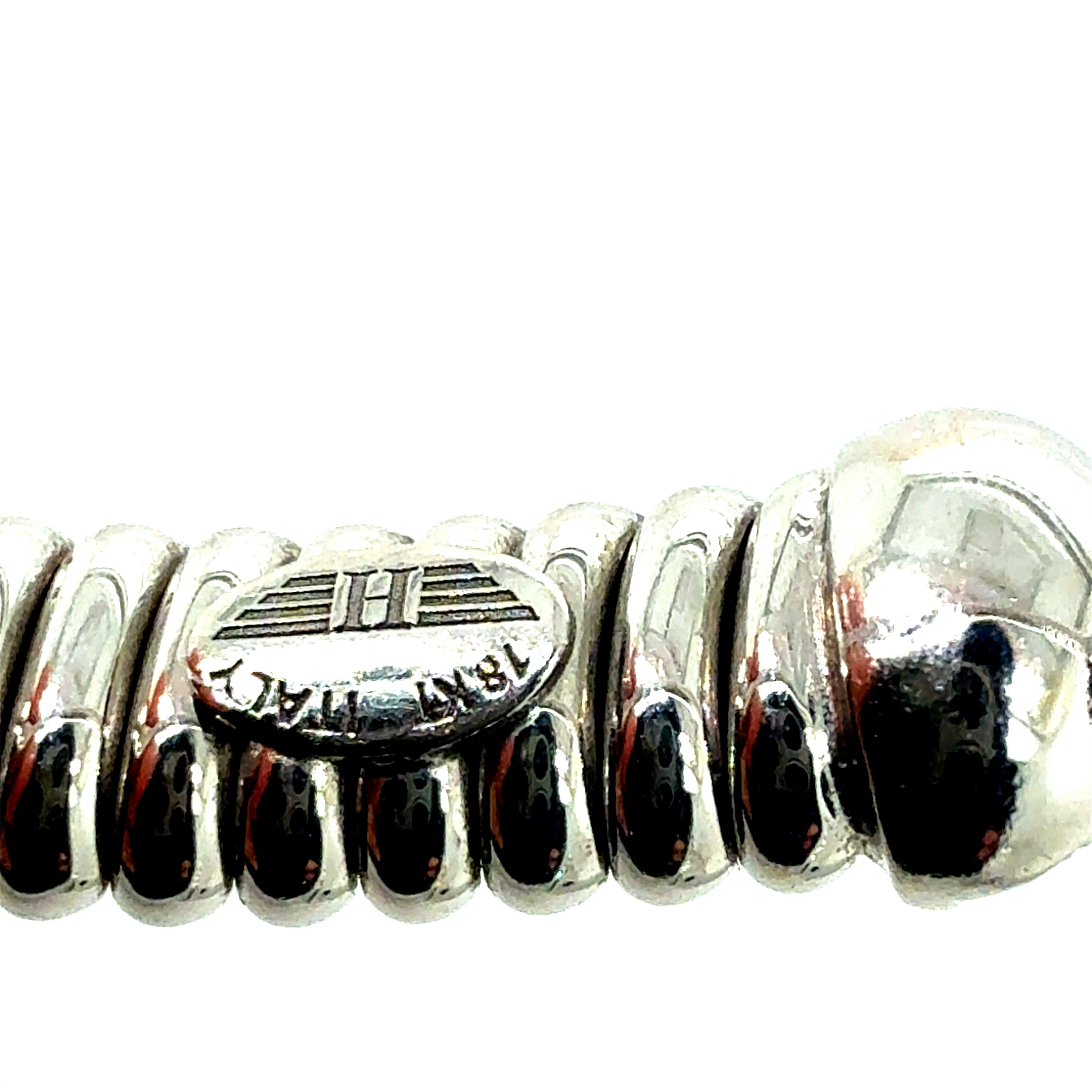 Modern Italian Tricolor 18K Gold 0.75ct Natural Diamond Stack Bracelet by HERCO
