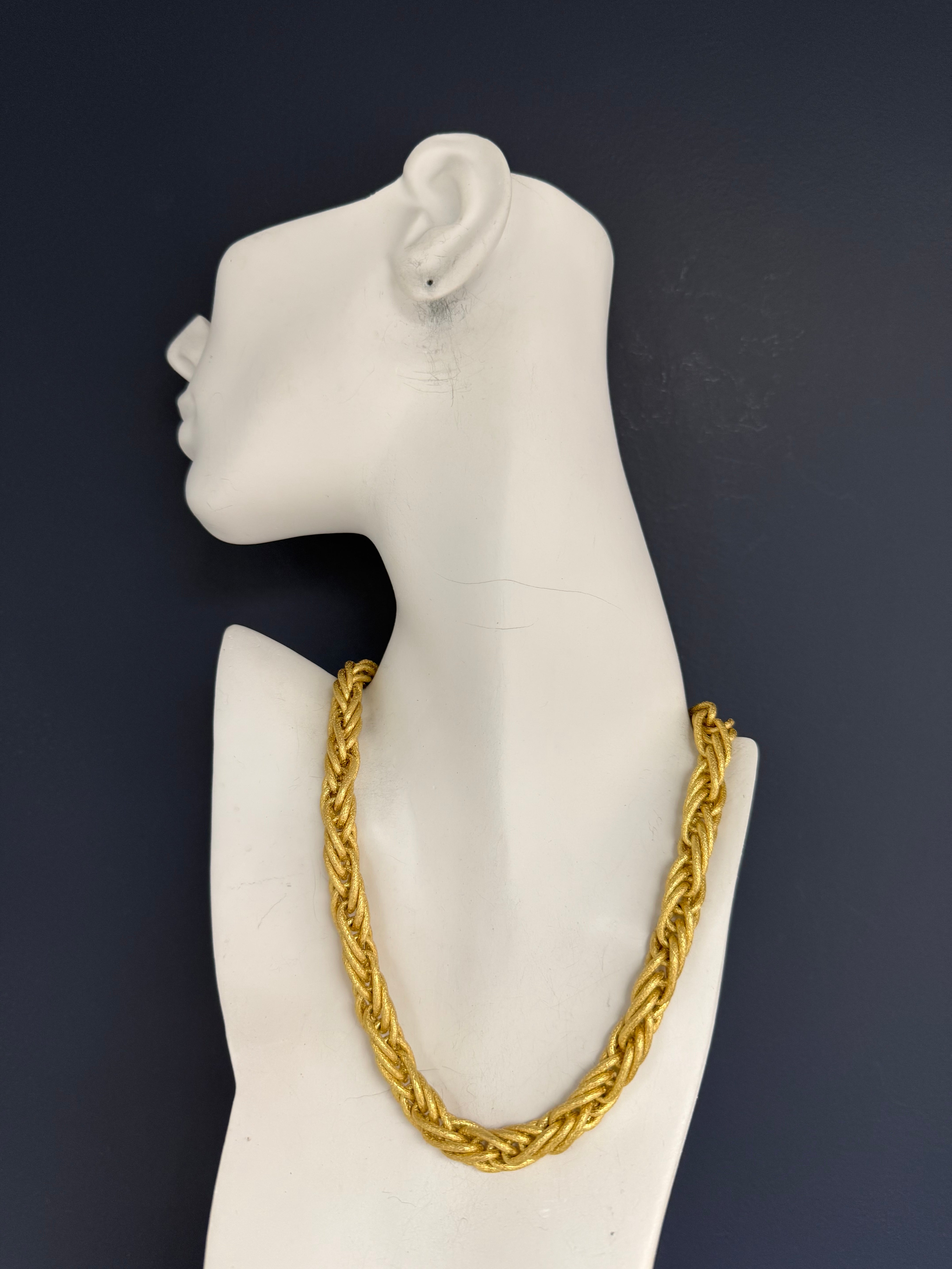 Retro Gold Intertwining Italian Rope Necklace by Giovanni Marchisio