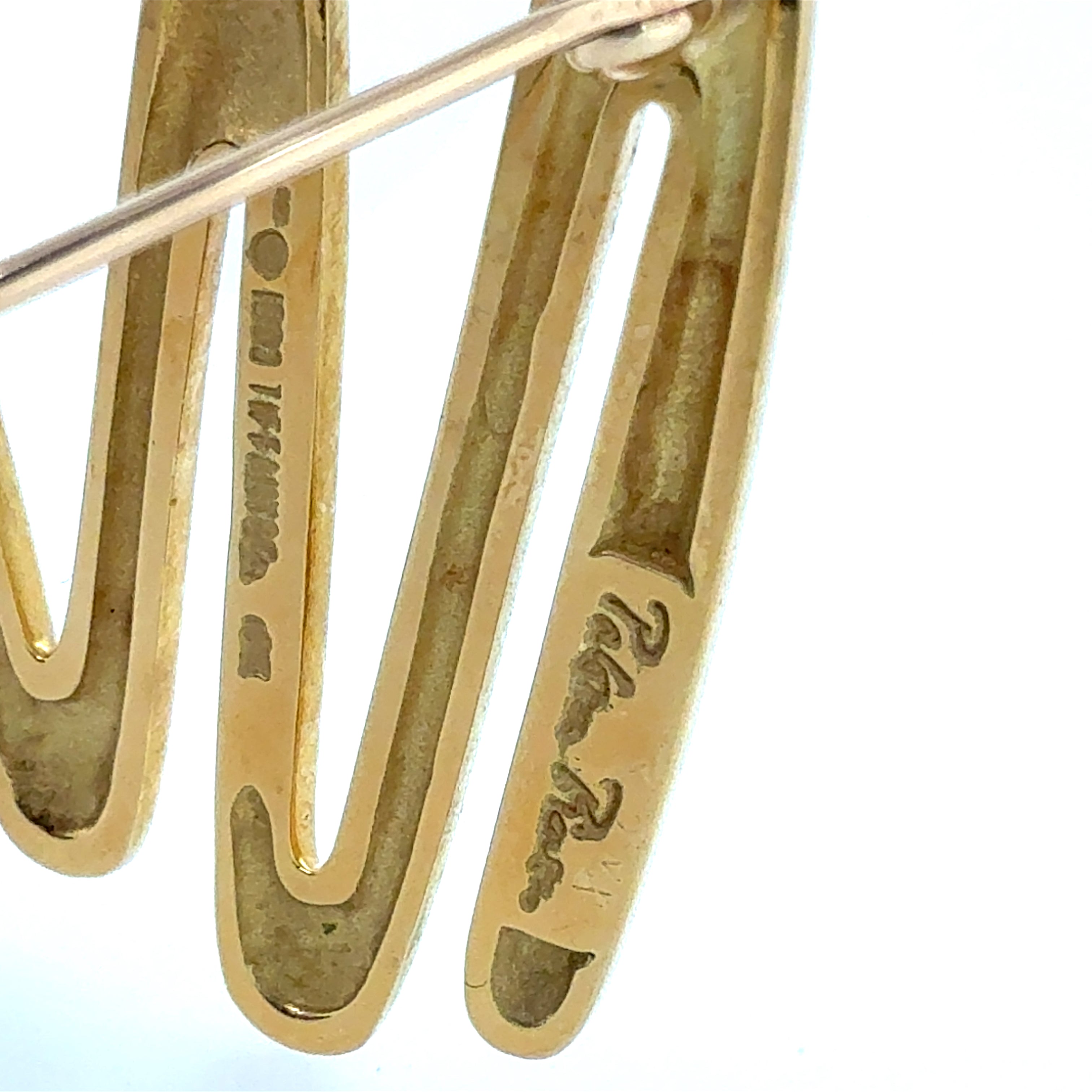 Retro 18K Gold Tiffany & Co. “Zig-Zag” Brooch by Paloma Picasso Circa 1983