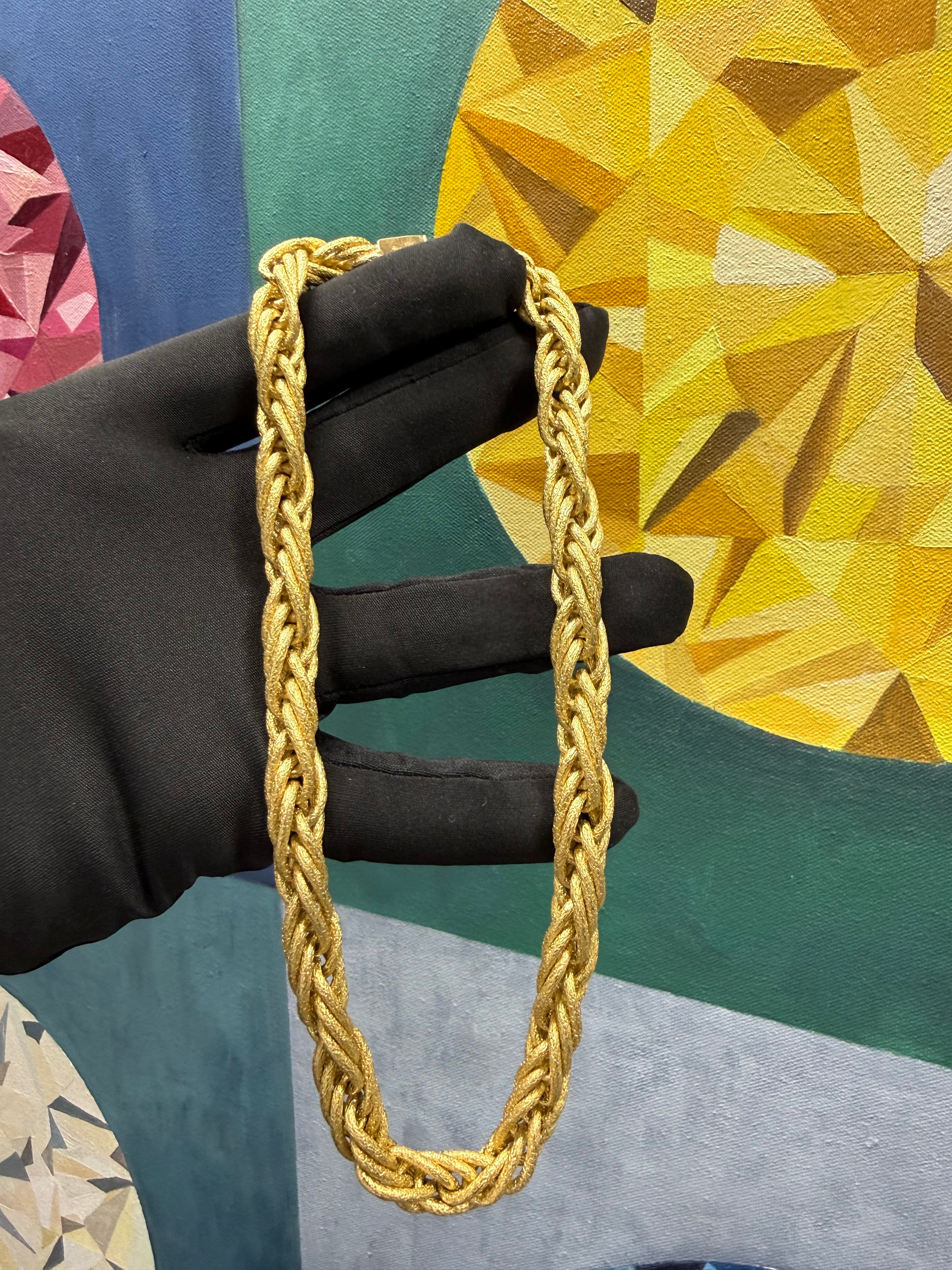 Retro Gold Intertwining Italian Rope Necklace by Giovanni Marchisio