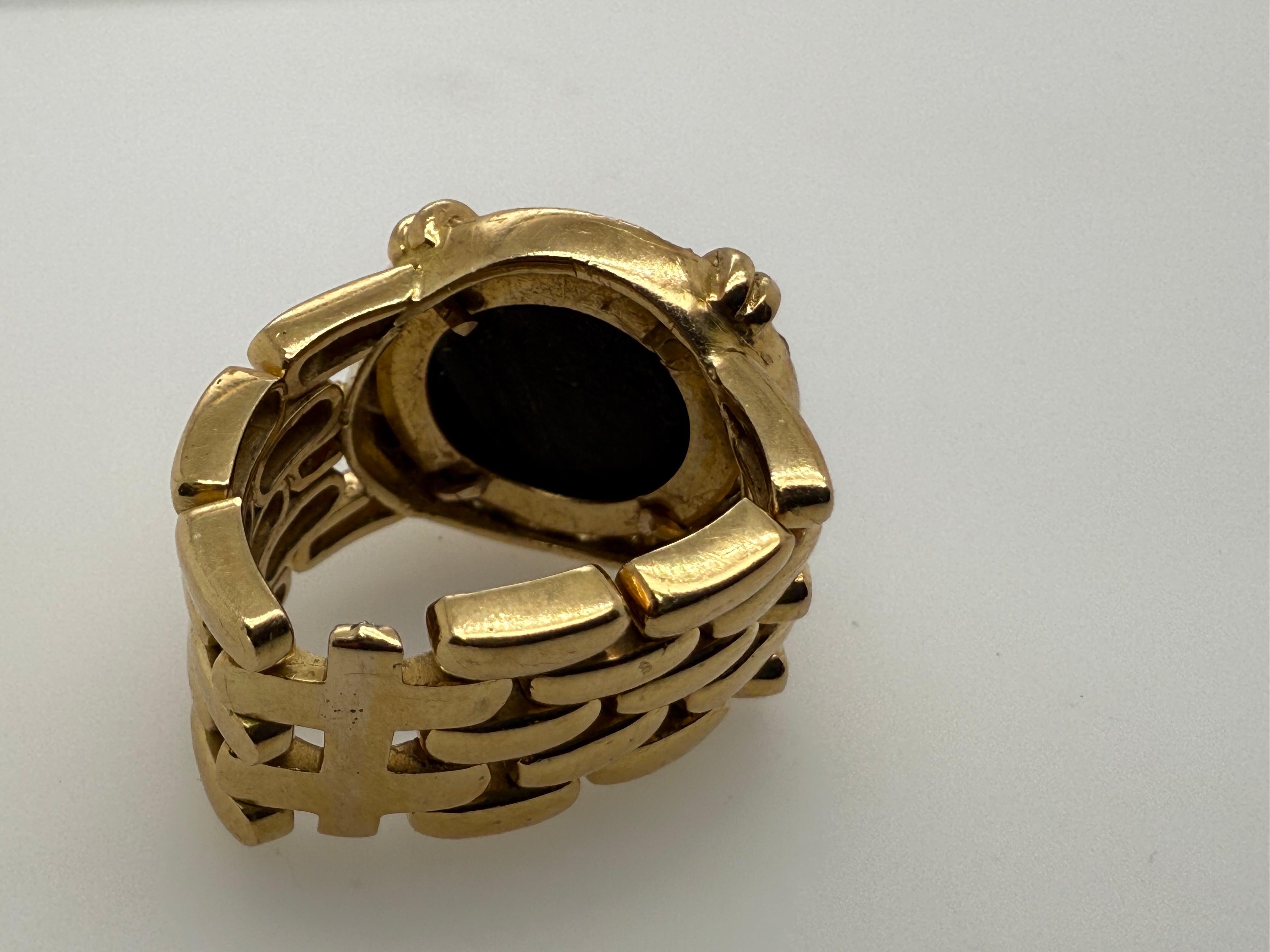Retro Gold 0.5 Carat Natural Diamond & Ancient Coin Flexible Statement Ring