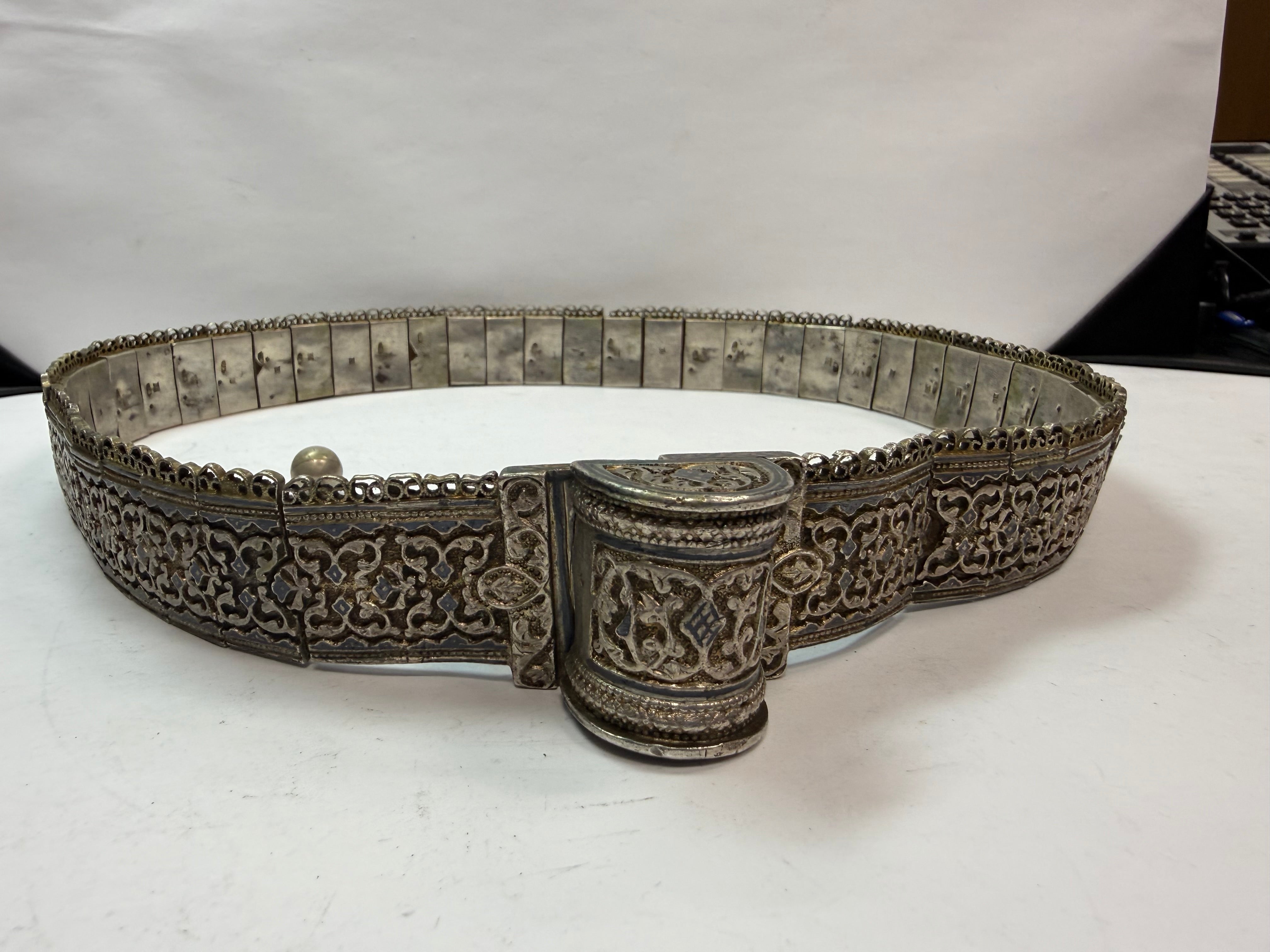 Antique Ceremonial Silver Belt (535 Gram) from the Caucasus Circa 1900