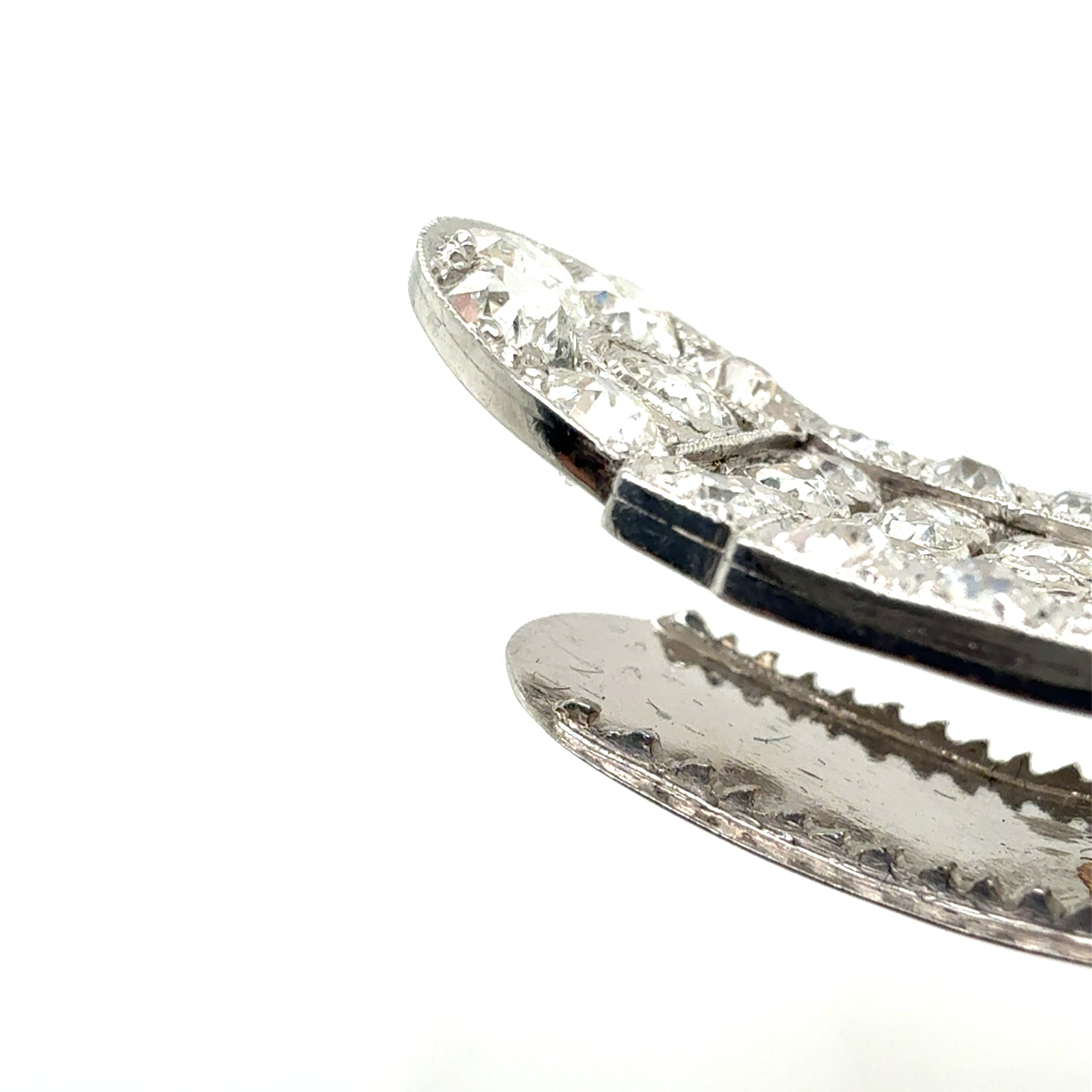 Retro Platinum 5 Carat Old Mine Natural Diamond Tie & Hair Pin Circa 1940