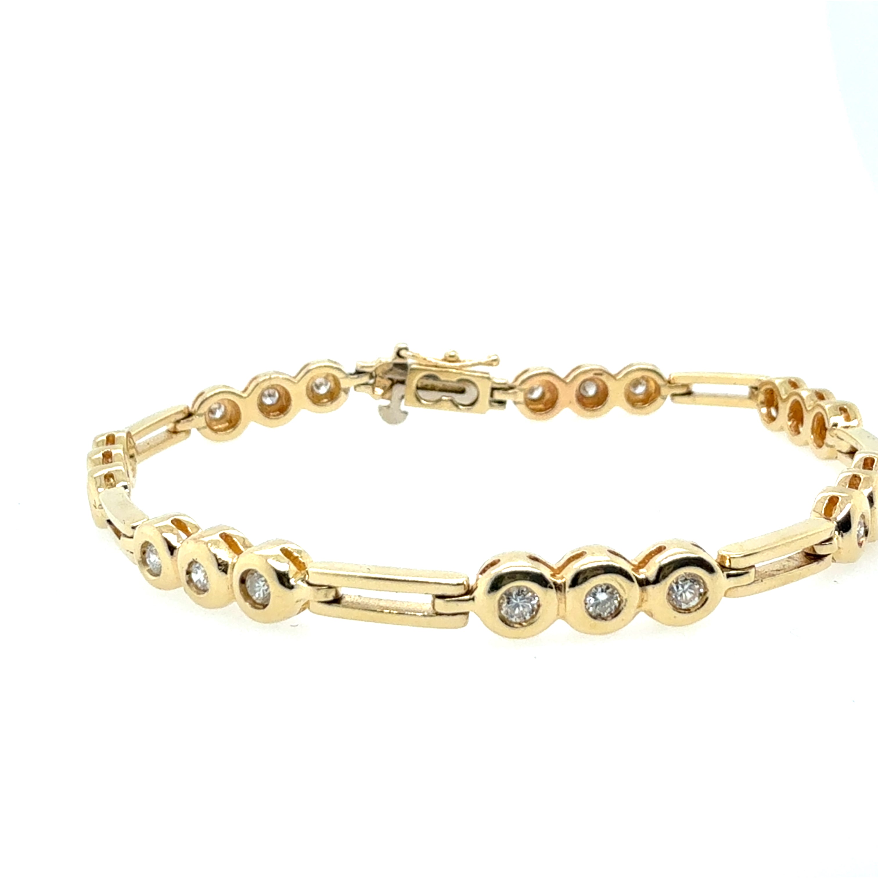 Retro Yellow Gold 0.65 Carat Natural Diamond Bracelet Circa 1980