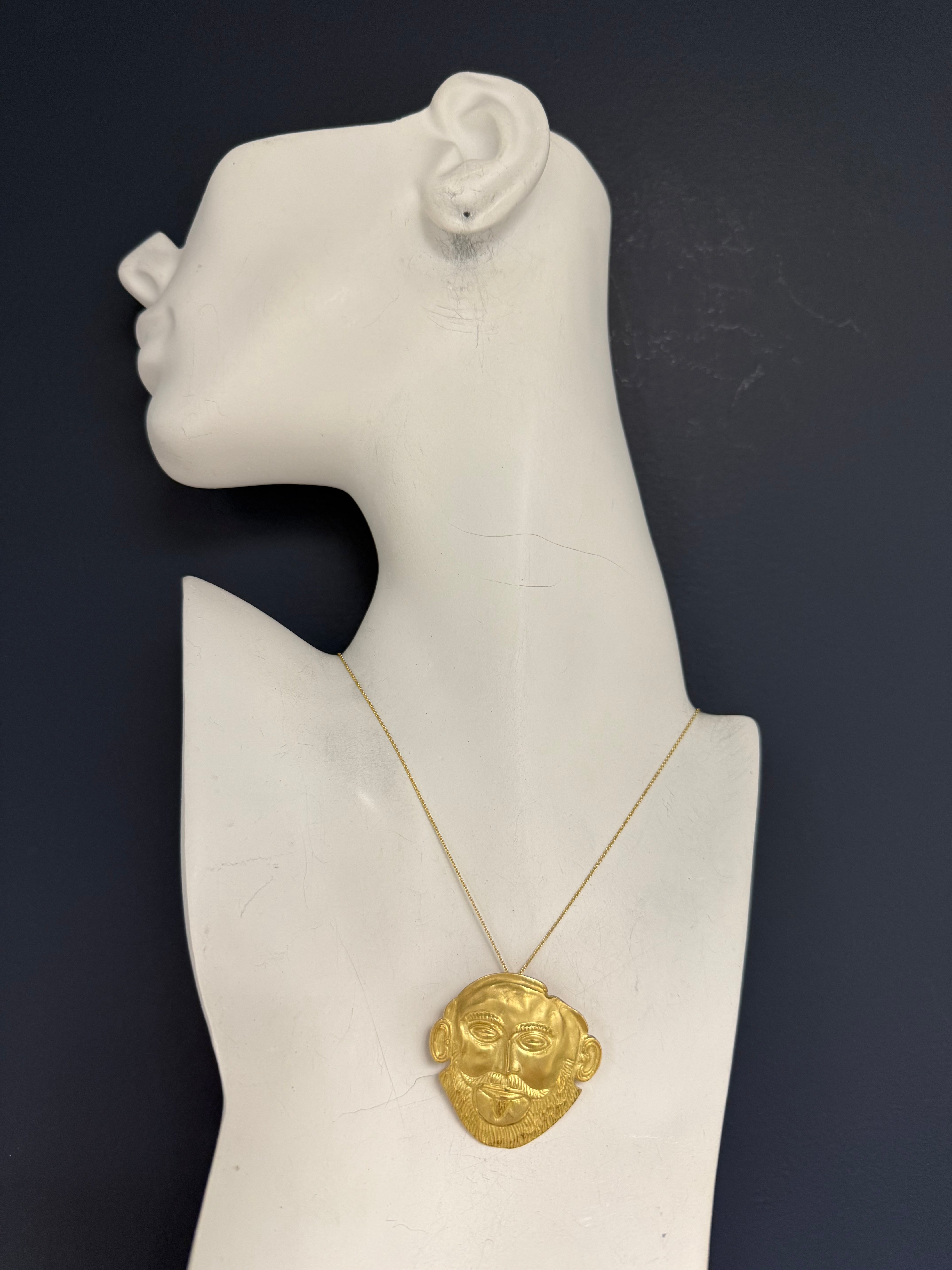 Retro 18K Yellow Gold Greek Agamemnon Pendant & Pin Circa 1980