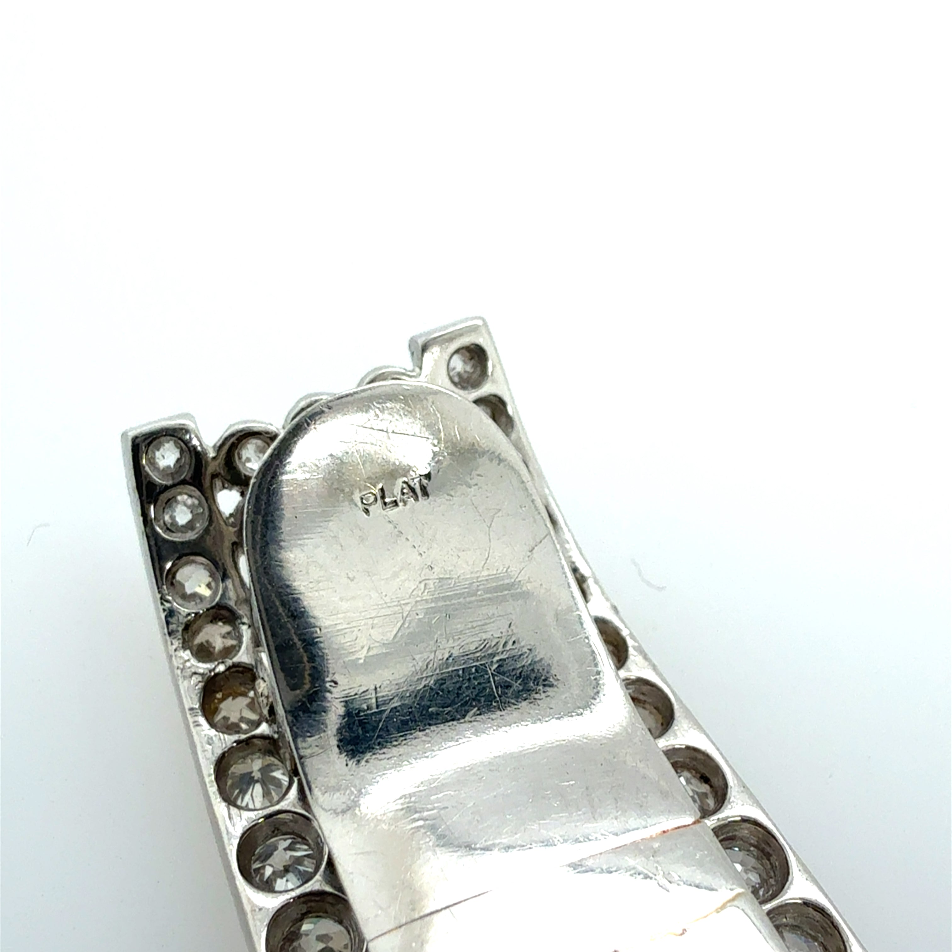 Retro Platinum 5 Carat Old Mine Natural Diamond Tie & Hair Pin Circa 1940