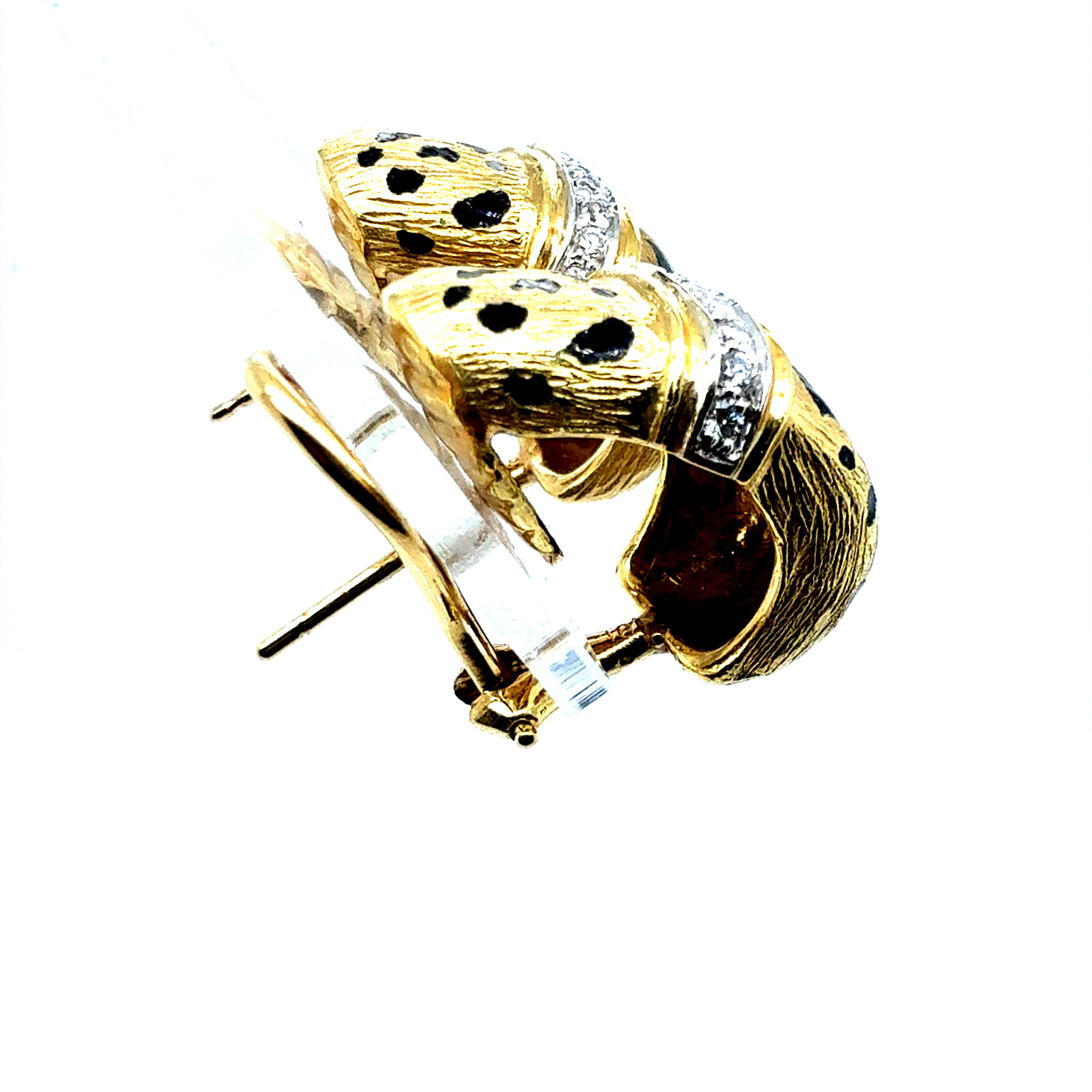 Retro Gold Cheetah Natural Diamond Statement Earrings by Scully & Scully