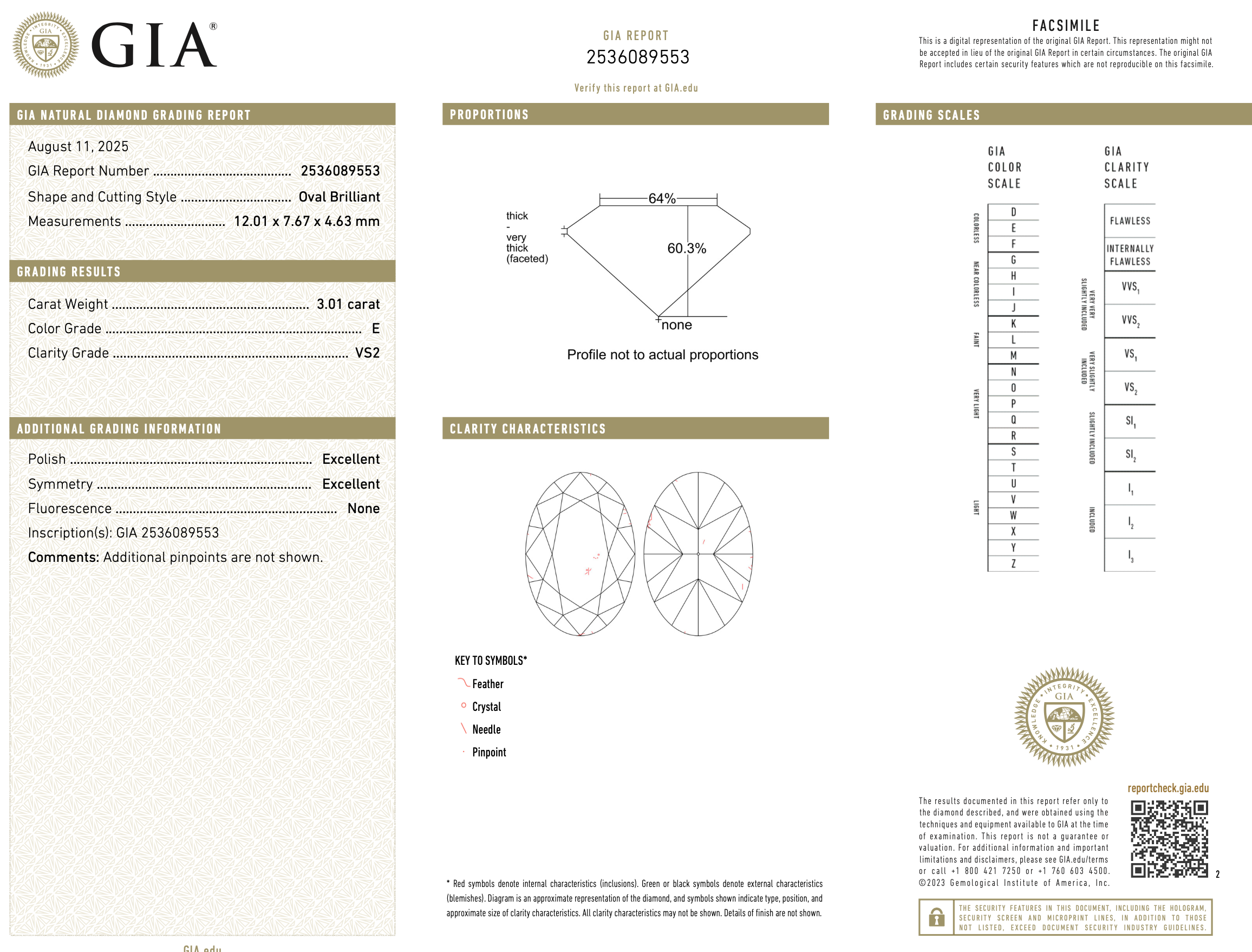 Platinum Natural 3.02 Carat GIA E VS2 Oval Engagement Ring