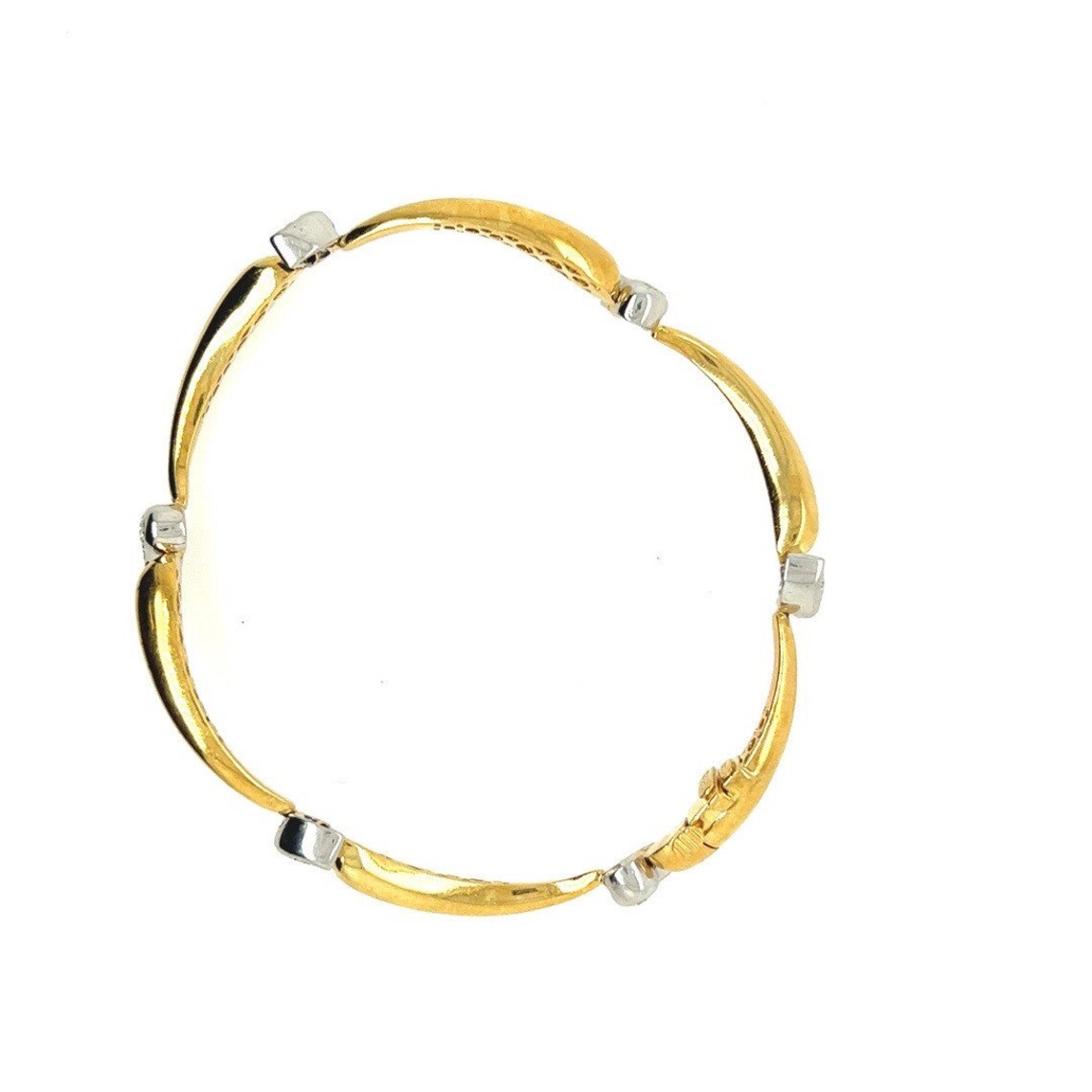 Retro Gold & Platinum 0.45 Carat Natural Colorless Diamond Bracelet Circa 1960