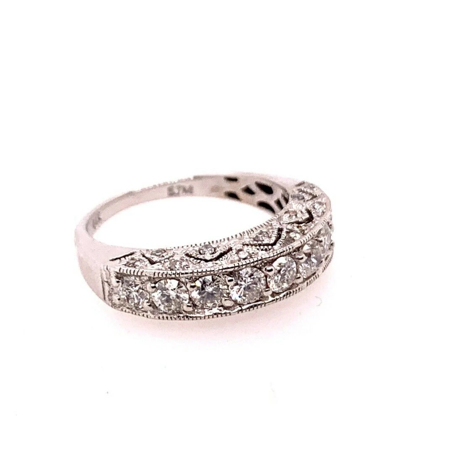 Modern Gold Engagement Band 1.25 Carat Natural Colorless Diamond Cocktail Ring