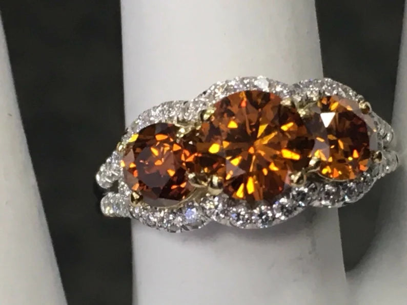 GIA Certified 2.50 Carat Brilliant Natural Deep Orange Platinum Engagement Ring